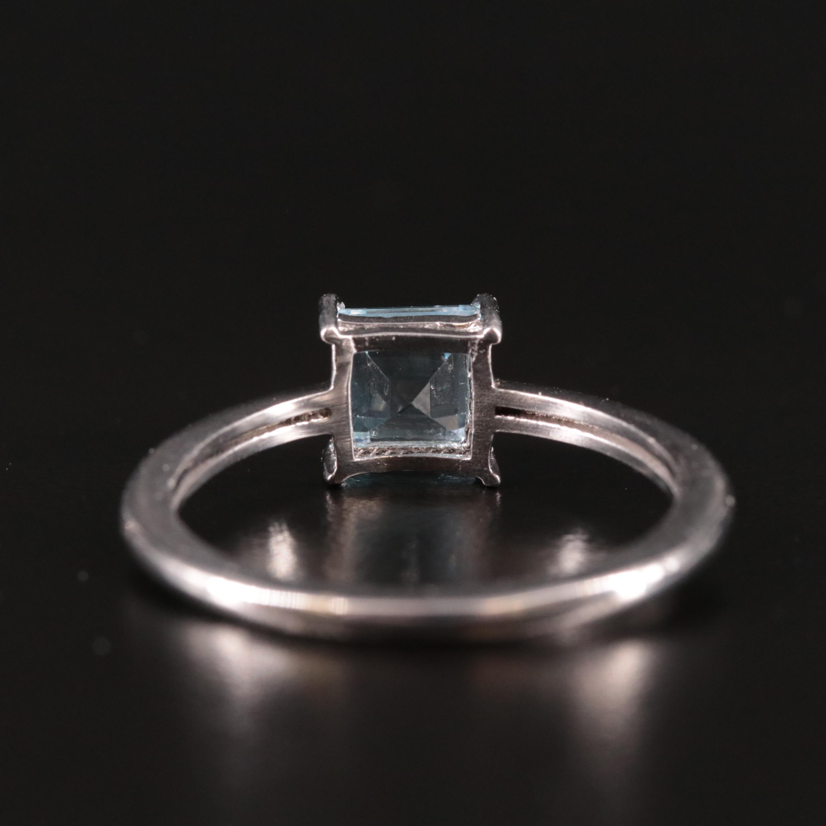 Sterling Blue Topaz Solitaire Ring