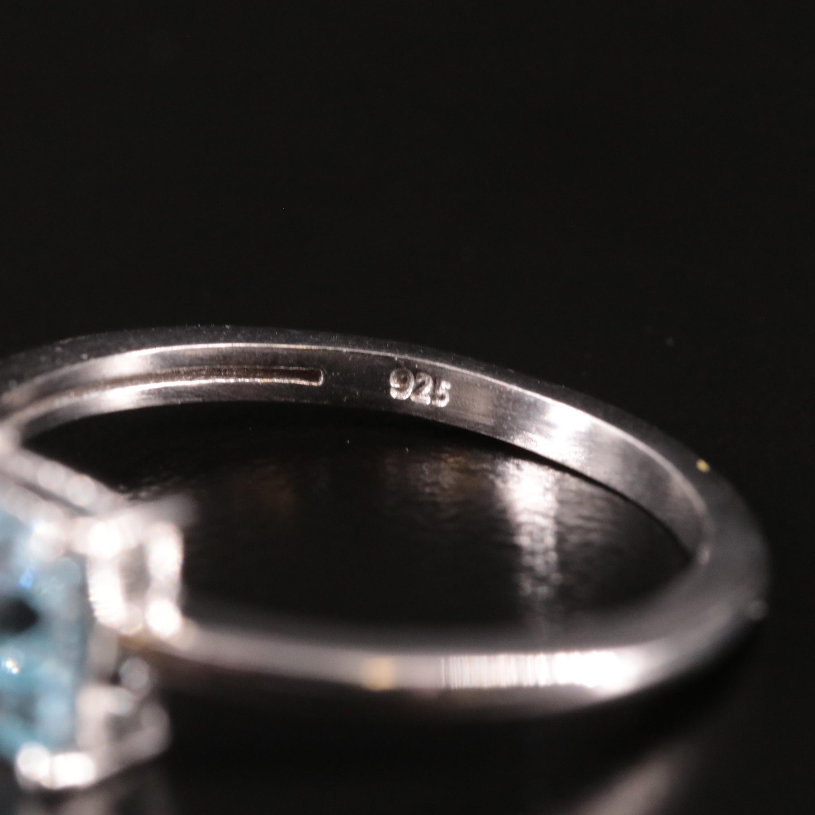 Sterling Blue Topaz Solitaire Ring