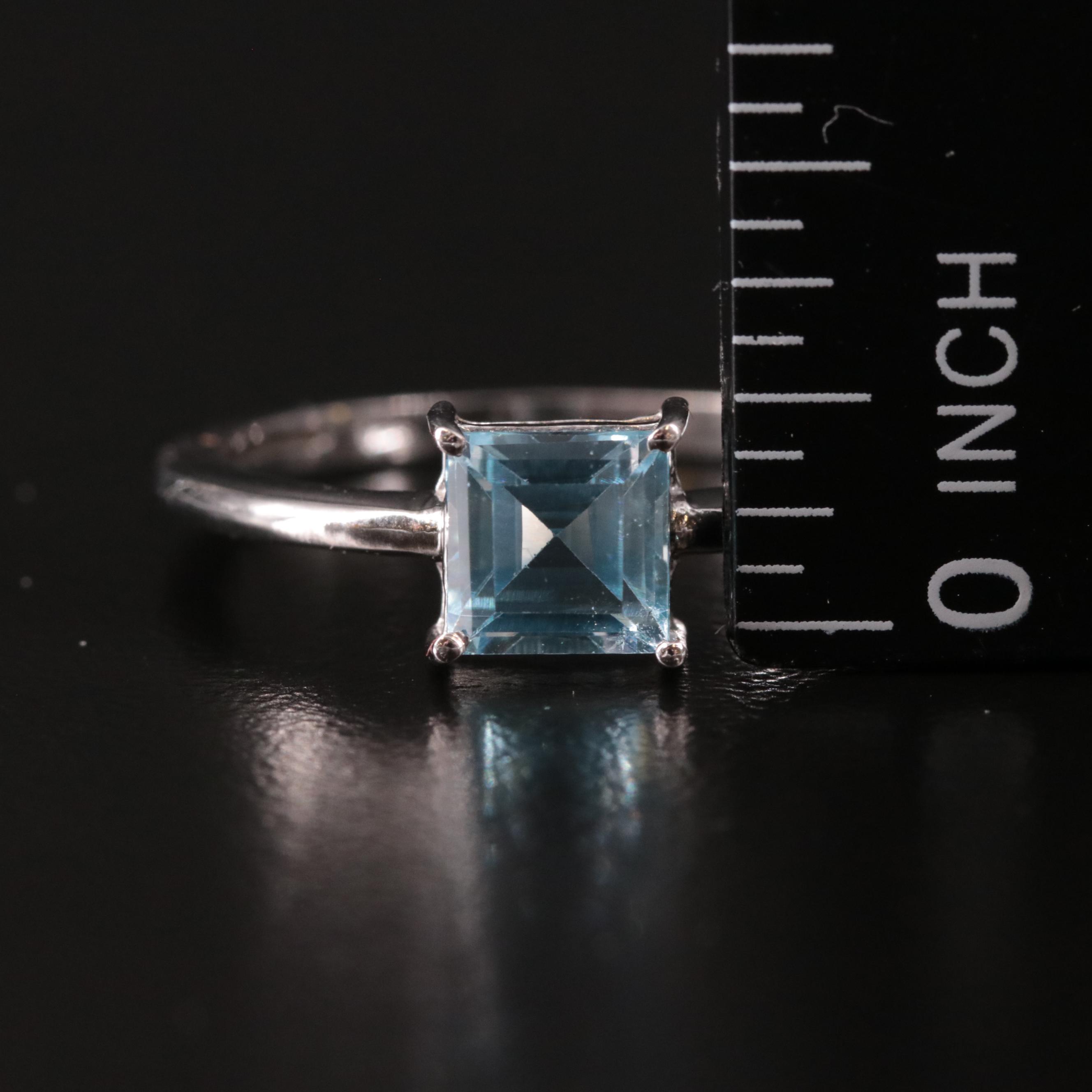 Sterling Blue Topaz Solitaire Ring