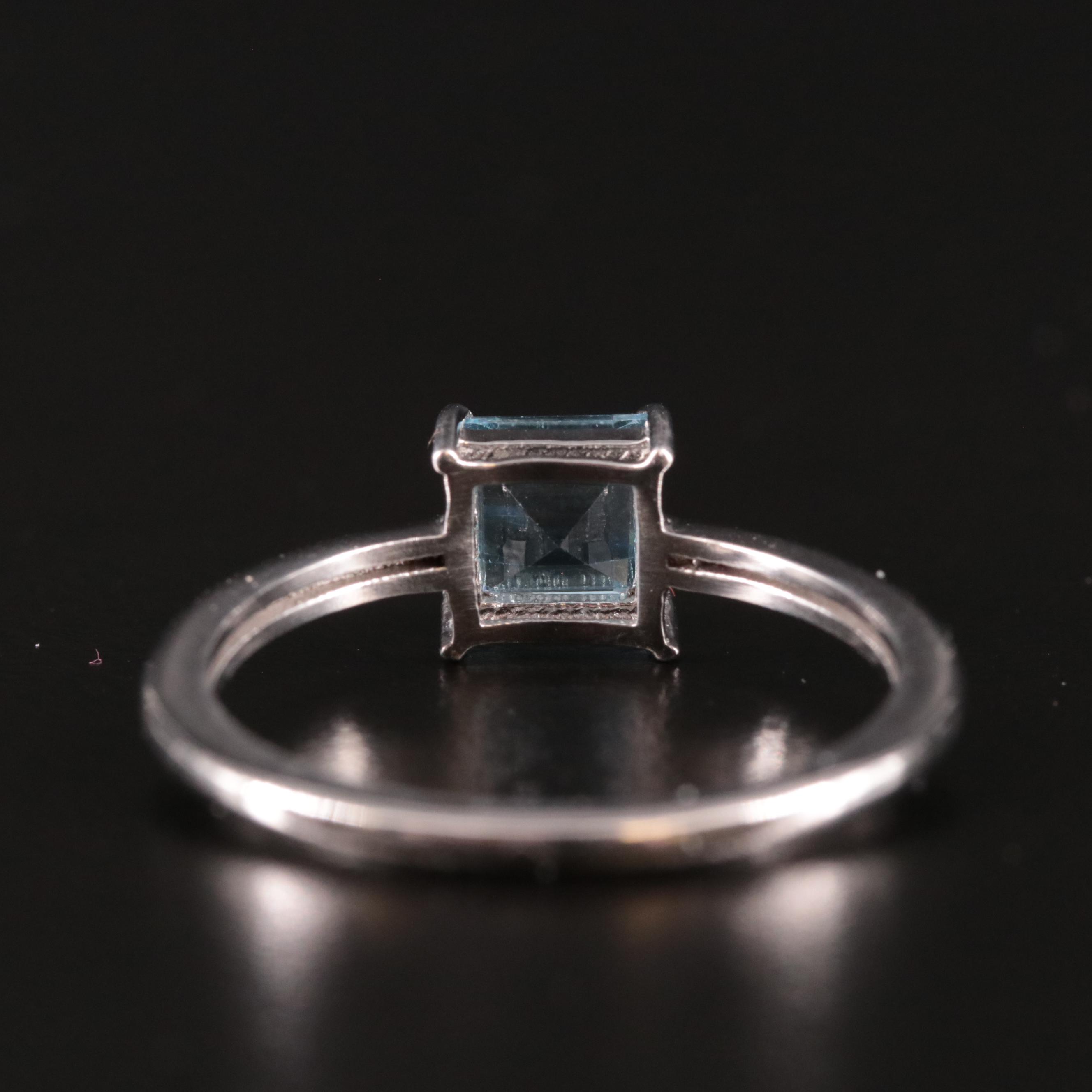 Sterling Blue Topaz Solitaire Ring