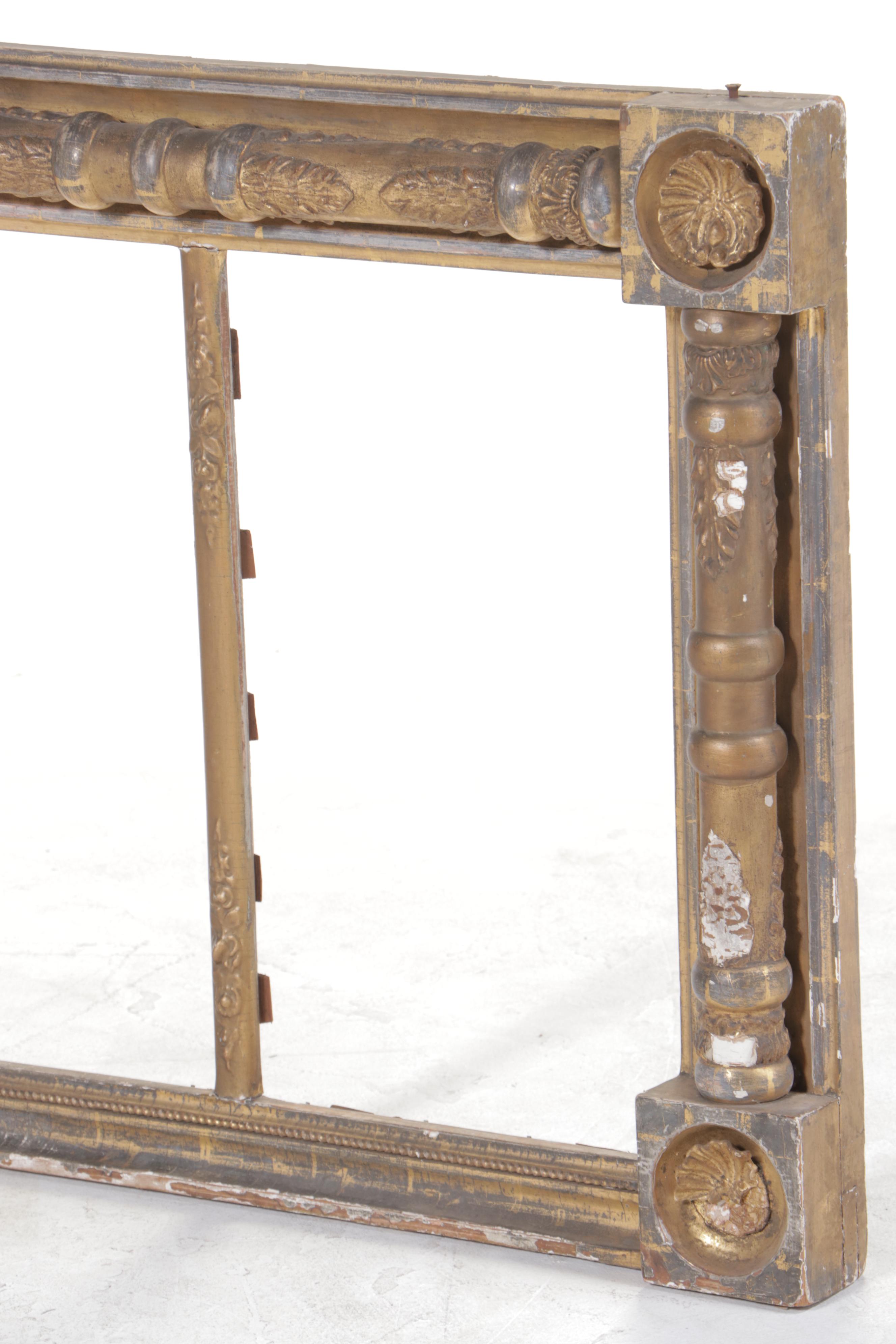 American Classical Giltwood and Composition Overmantel Mirror Frame, Mid-19th C.