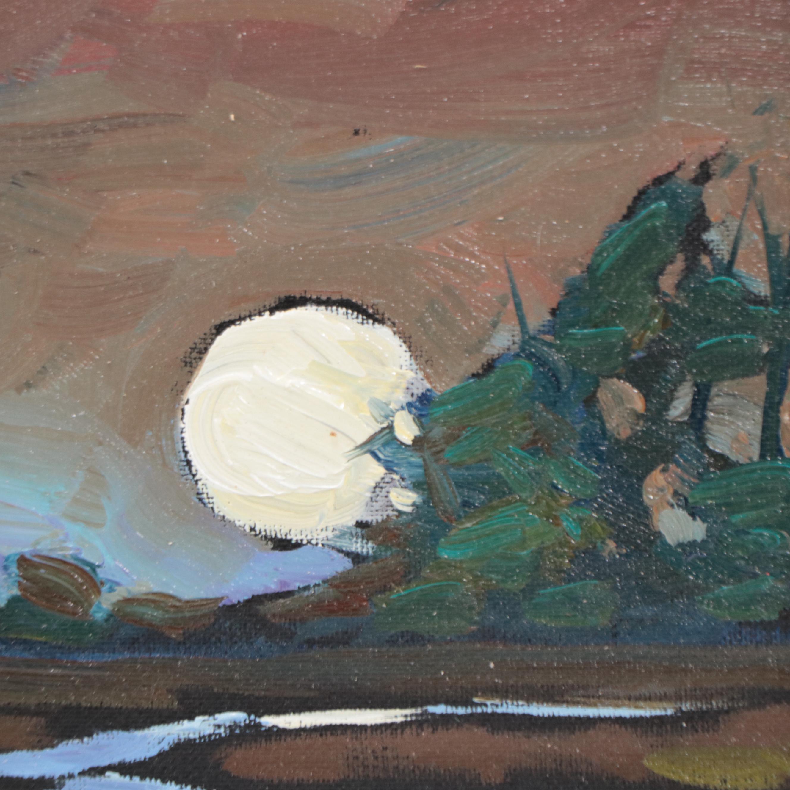 William Hawkins Nocturne Landscape Oil Painting, 2023