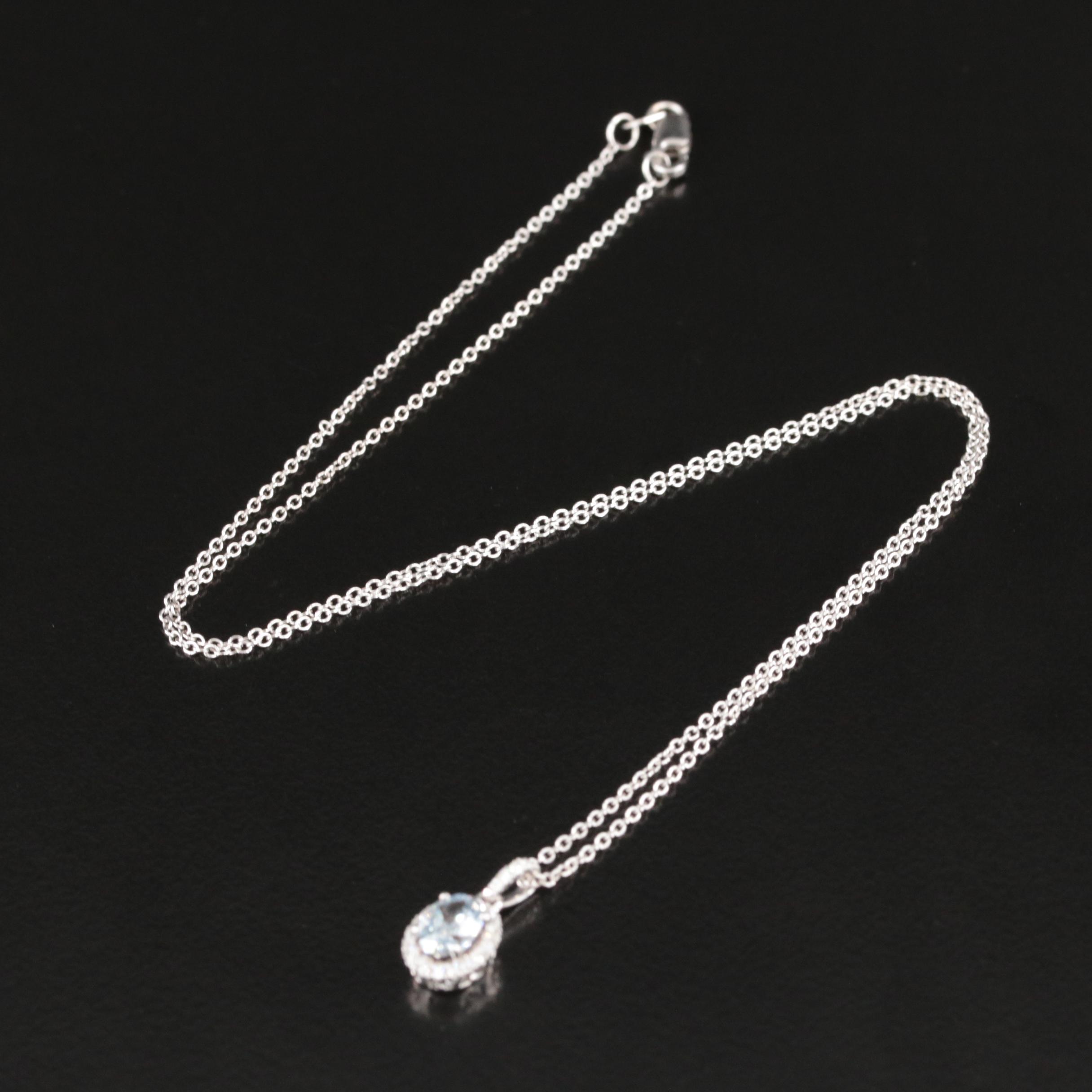 14K 0.81 CTW Lab Grown Diamond Halo Pendant Necklace