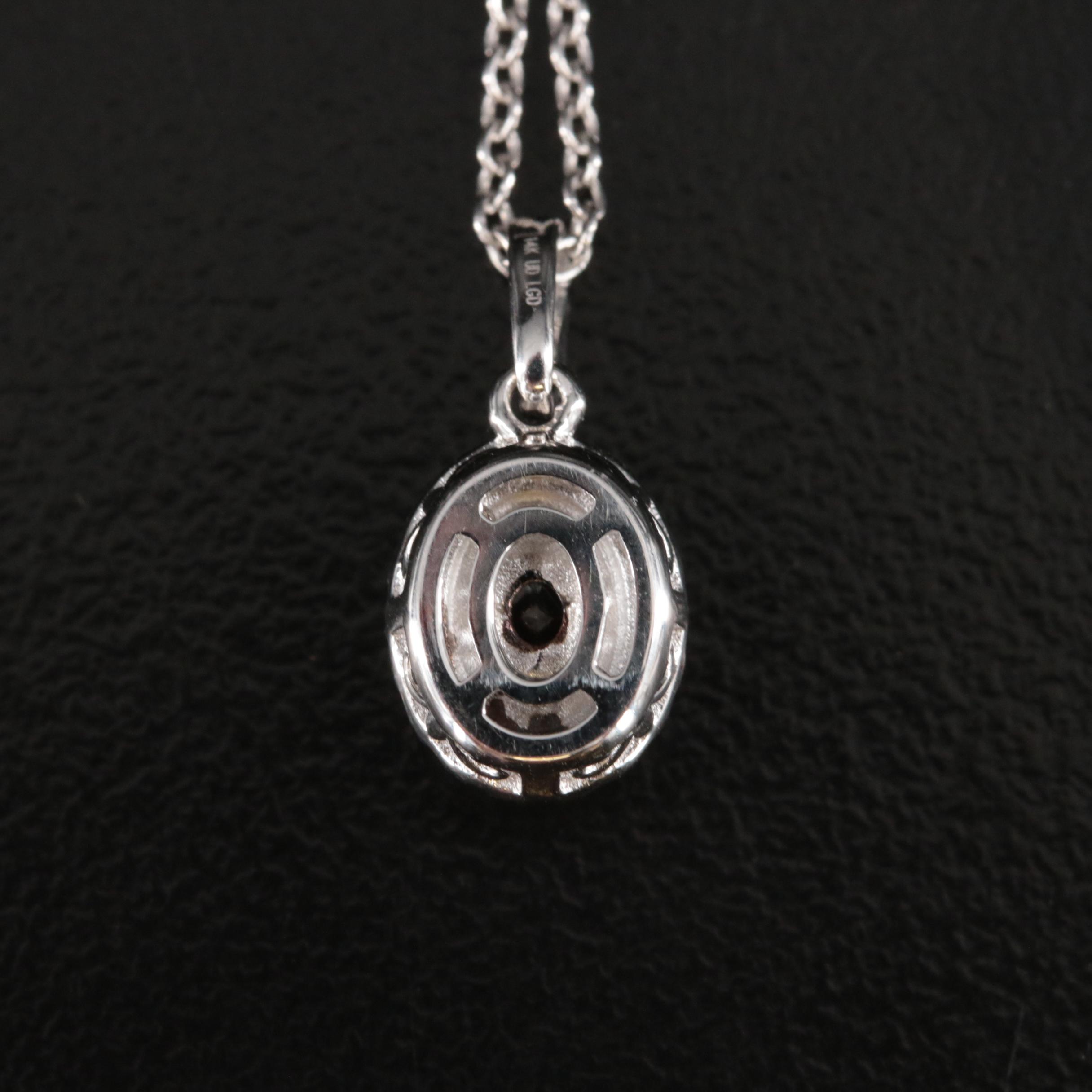 14K 0.81 CTW Lab Grown Diamond Halo Pendant Necklace