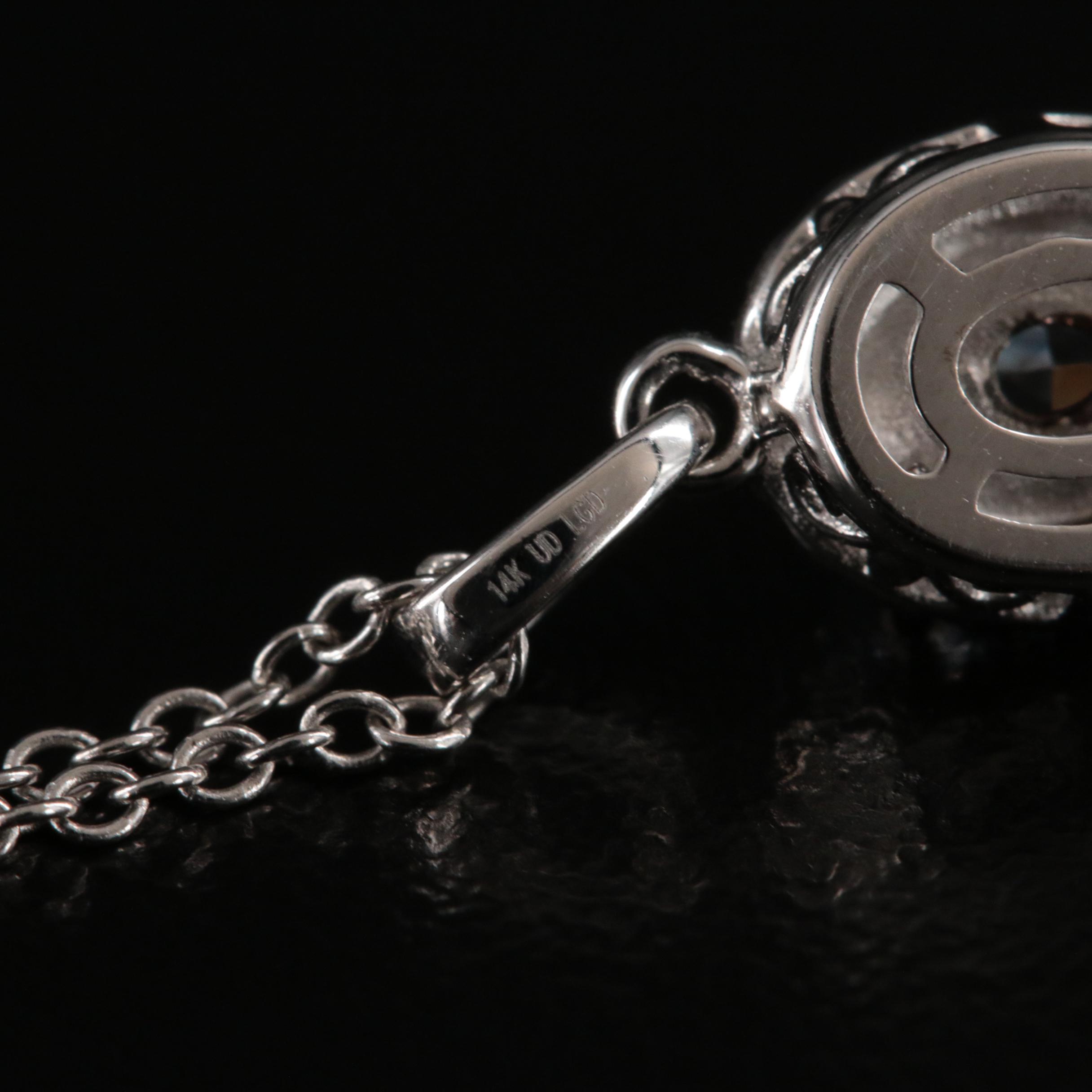 14K 0.81 CTW Lab Grown Diamond Halo Pendant Necklace