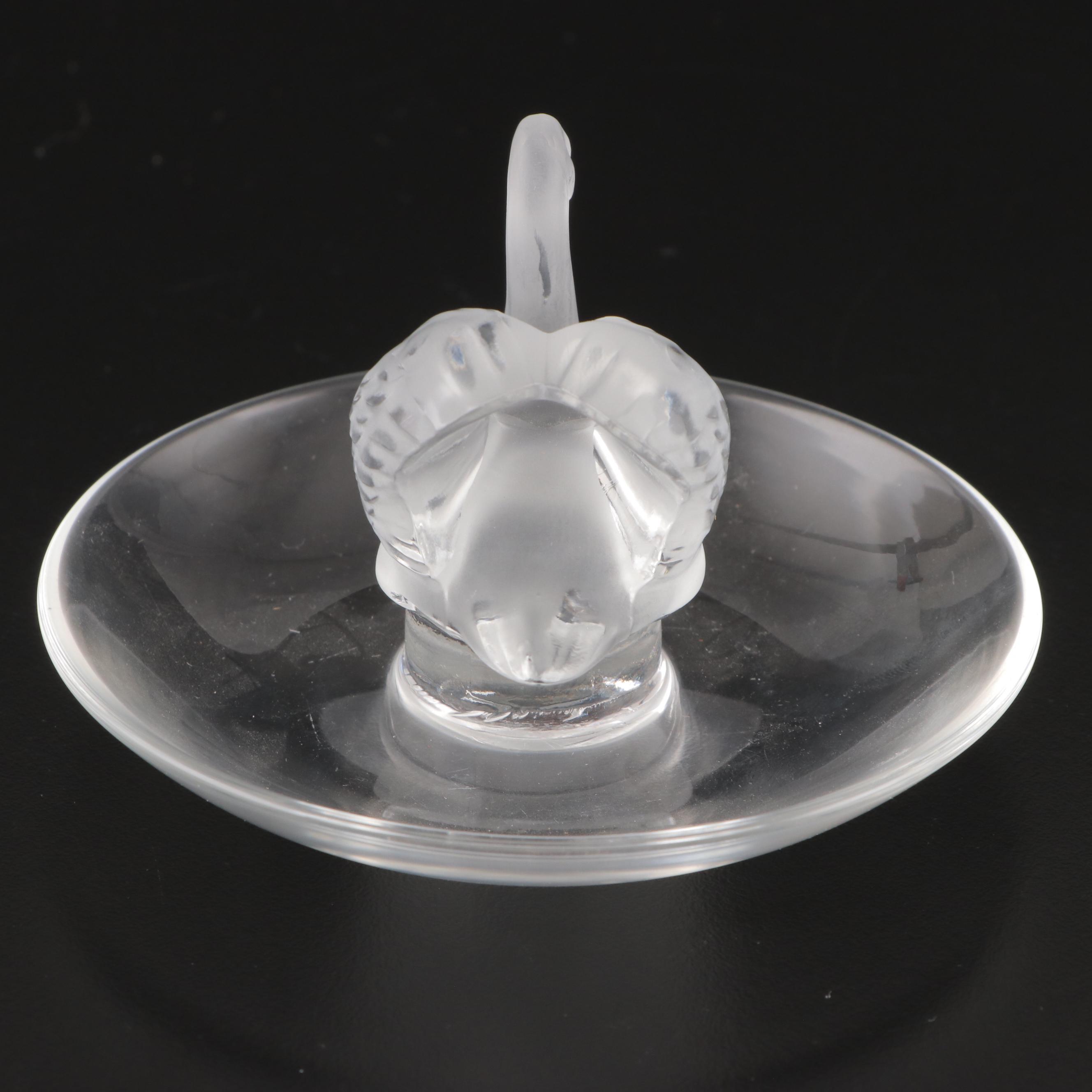 Lalique "Cygne" and Other Lalique Crystal Pin Trays