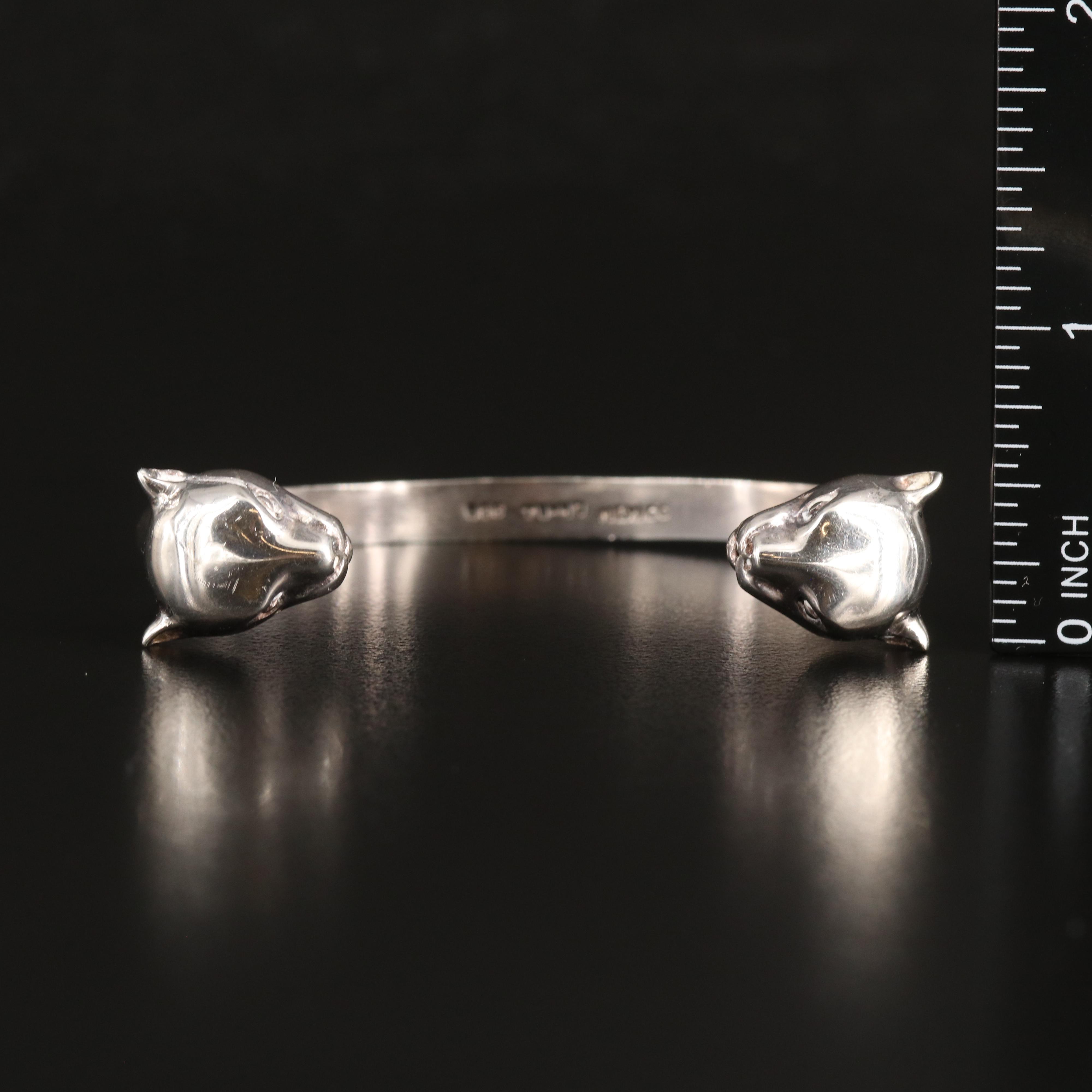 Mexican Sterling Jaguar Torque Cuff
