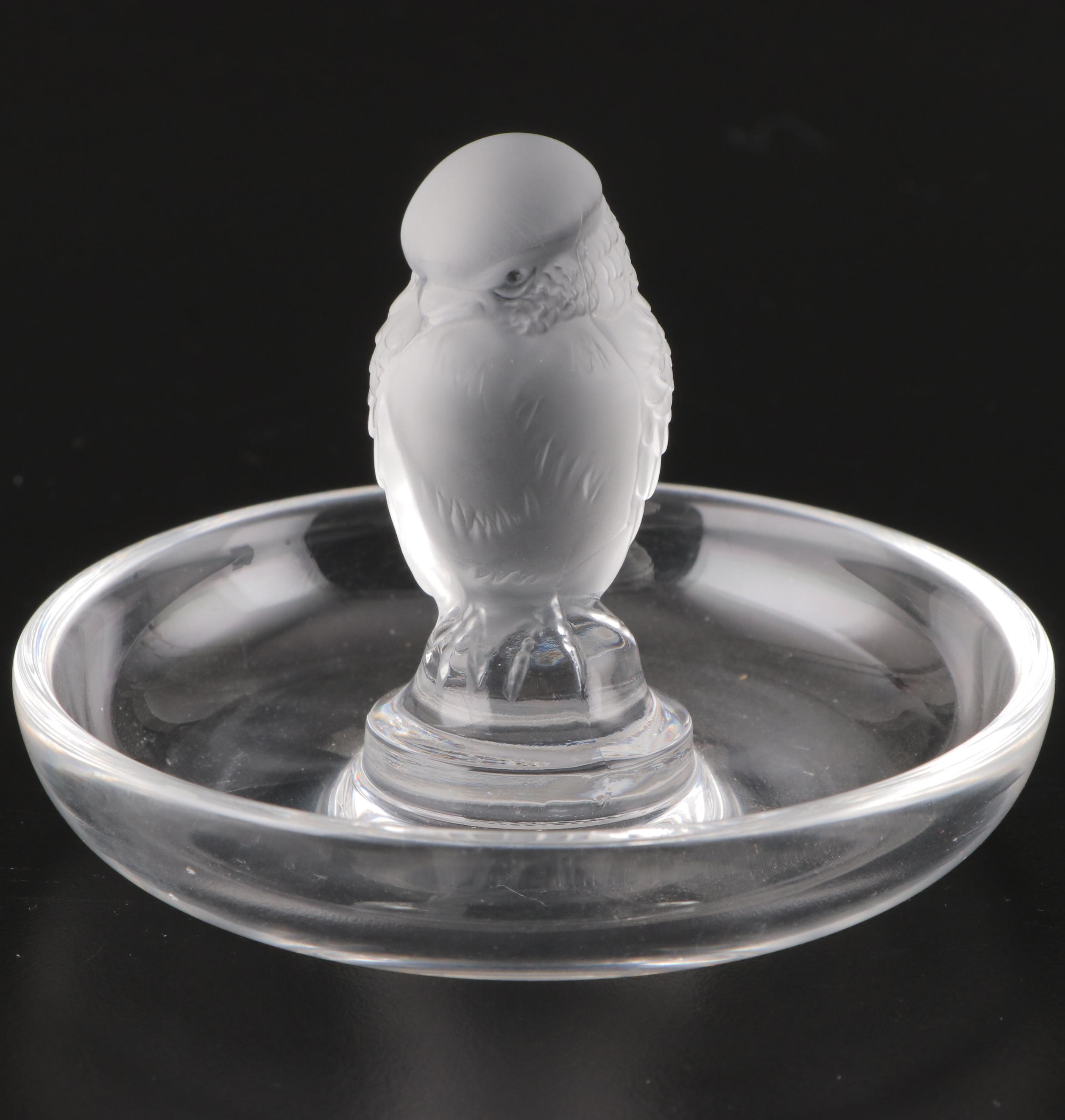 Lalique "Cygne" and Other Lalique Crystal Pin Trays