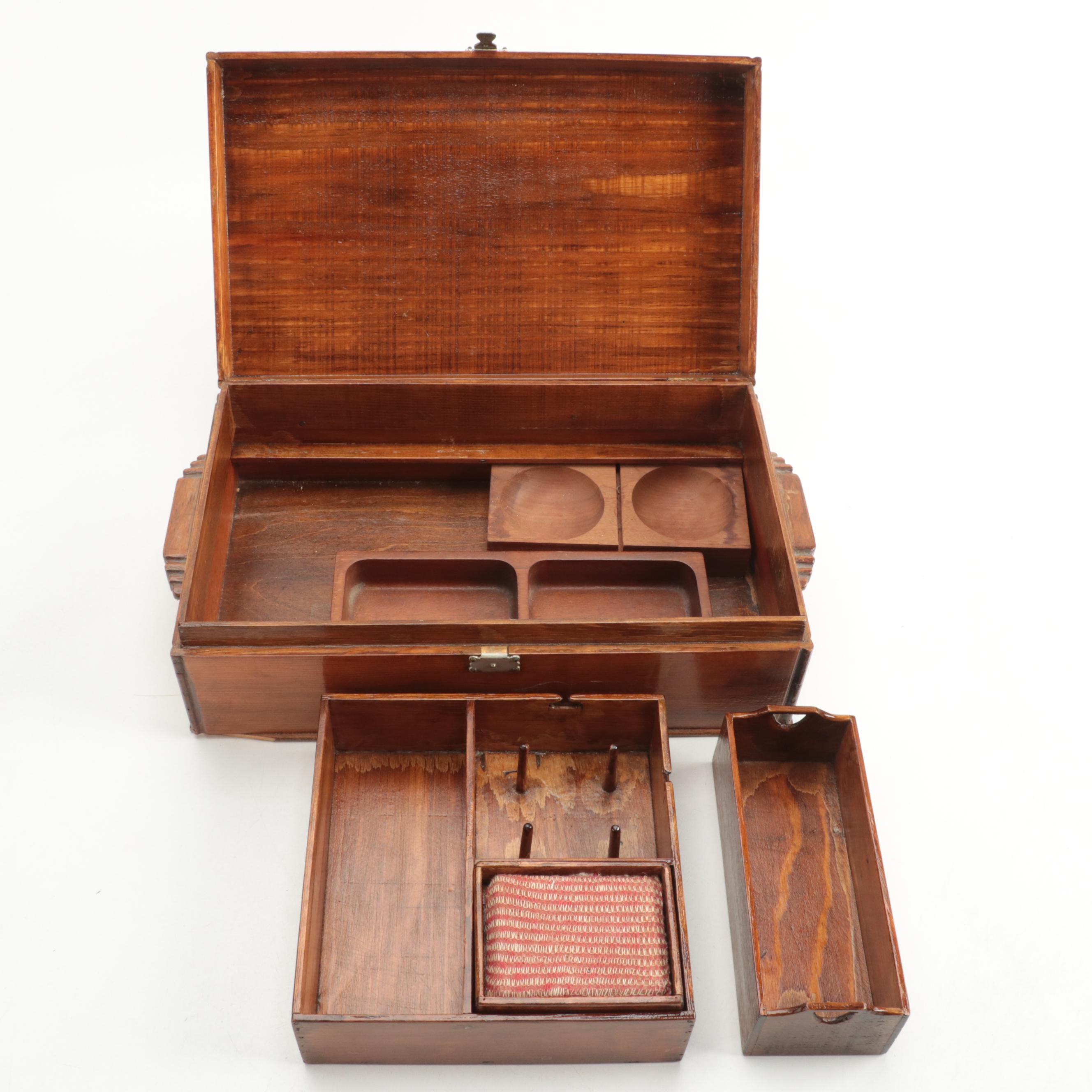 Walnut Sewing Box, Late 19th/Early 20th Century