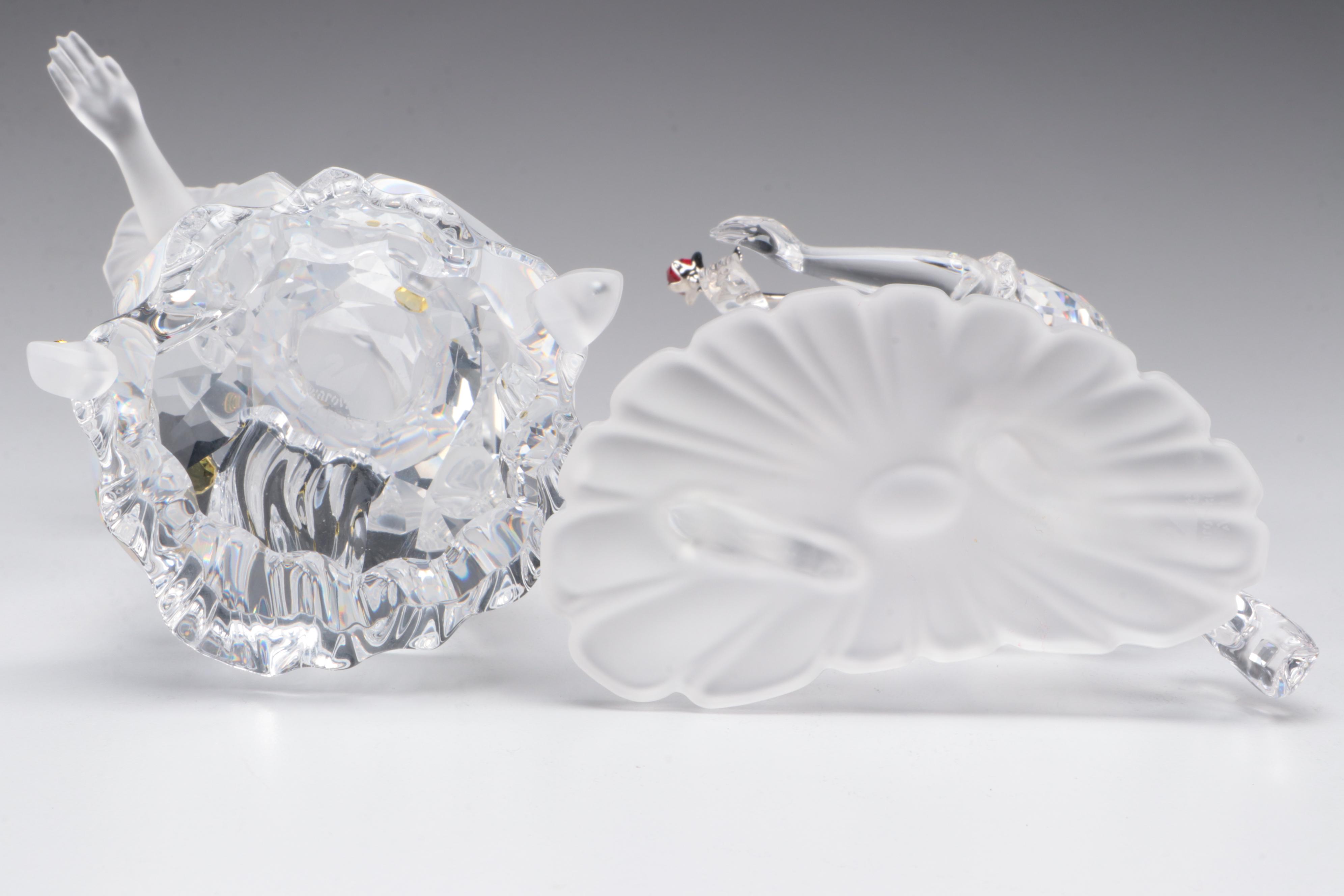 Swarovski Crystal 2000 and 2001 Masquerade Columbine and Harlequin Figurines