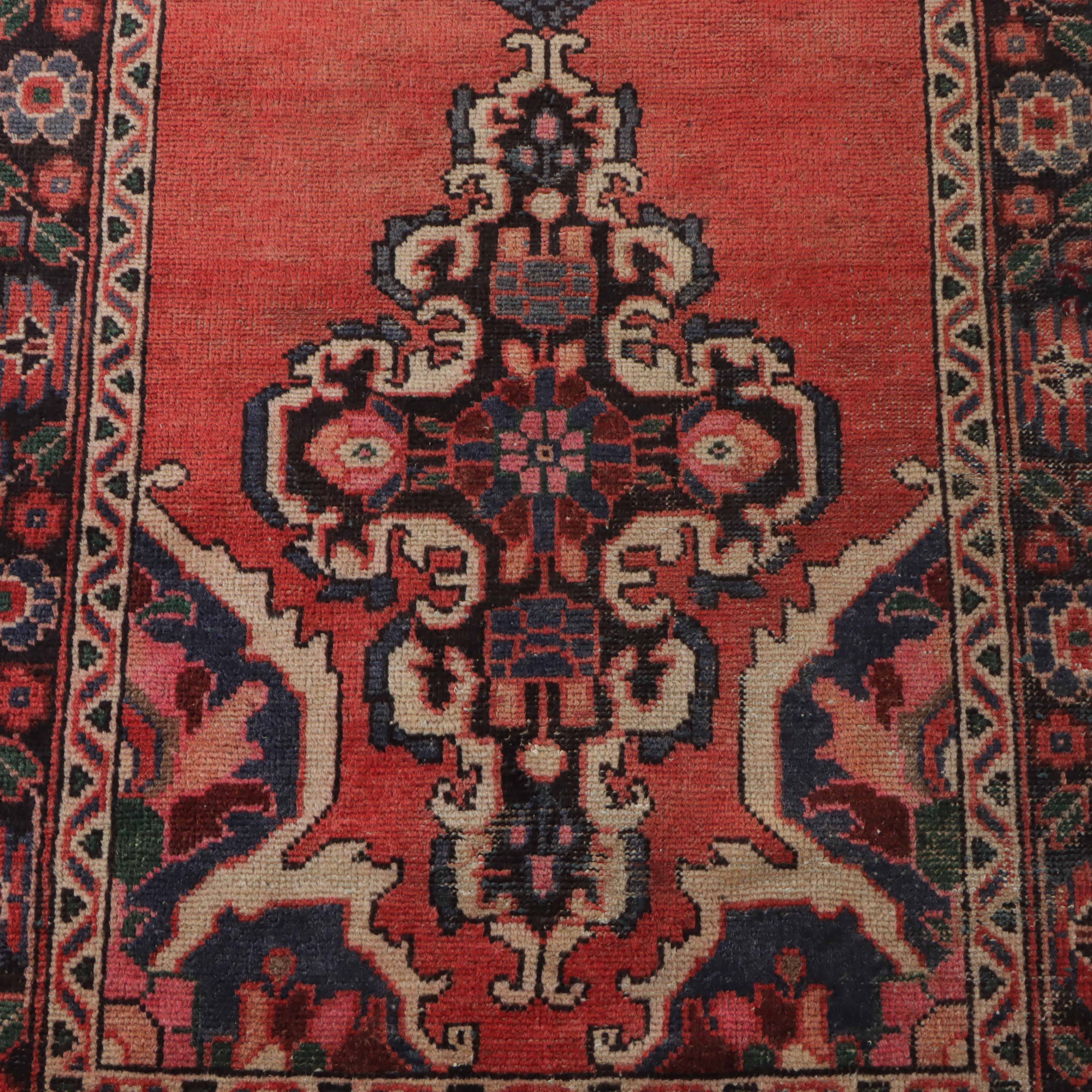 3'4 x 9'11 Hand-Knotted Persian Hamadan Carpet Runner Long Rug