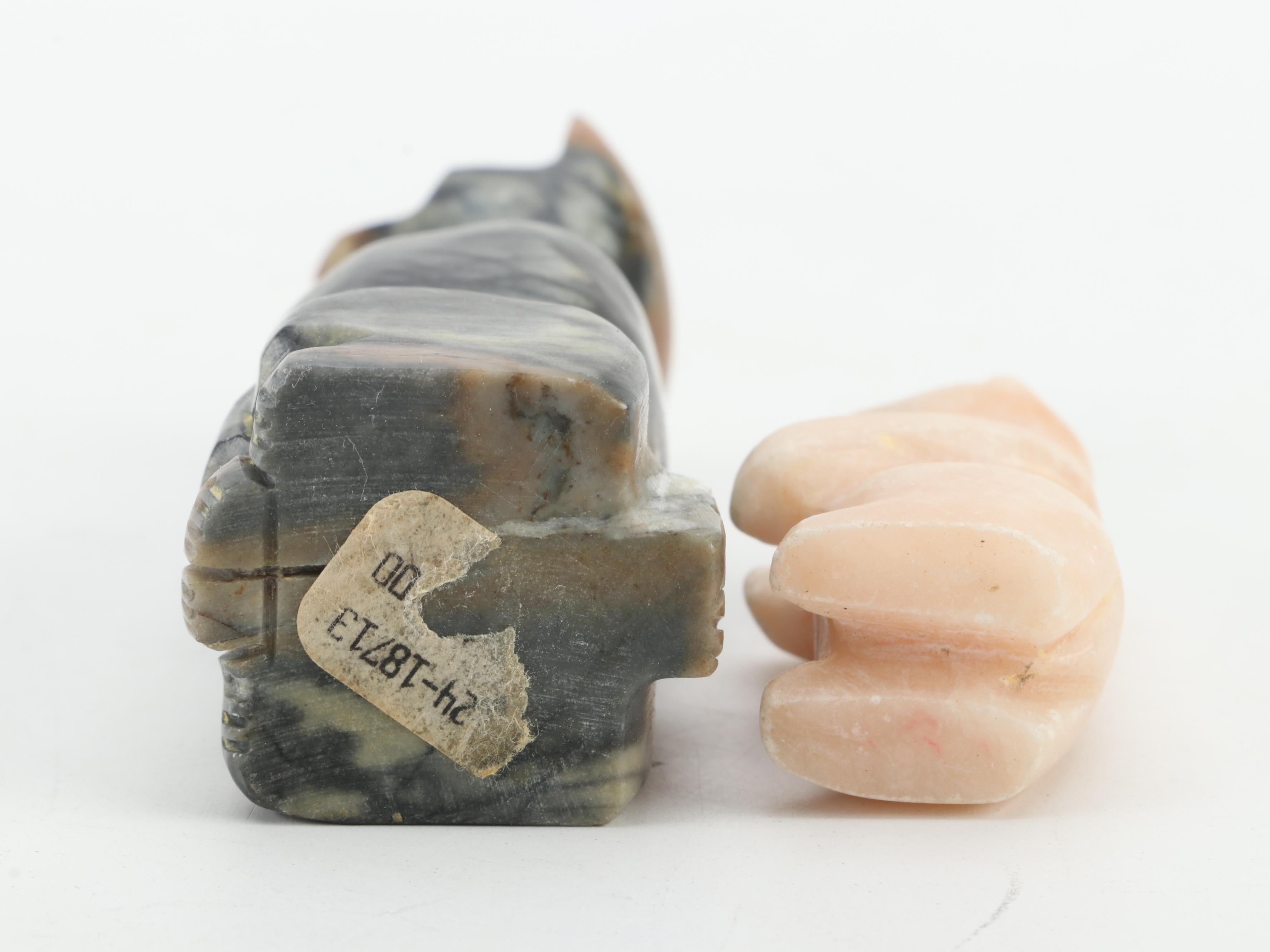 Zuni and Other Hand-Carved Fetishes in Picasso Stone, Marble, Soapstone