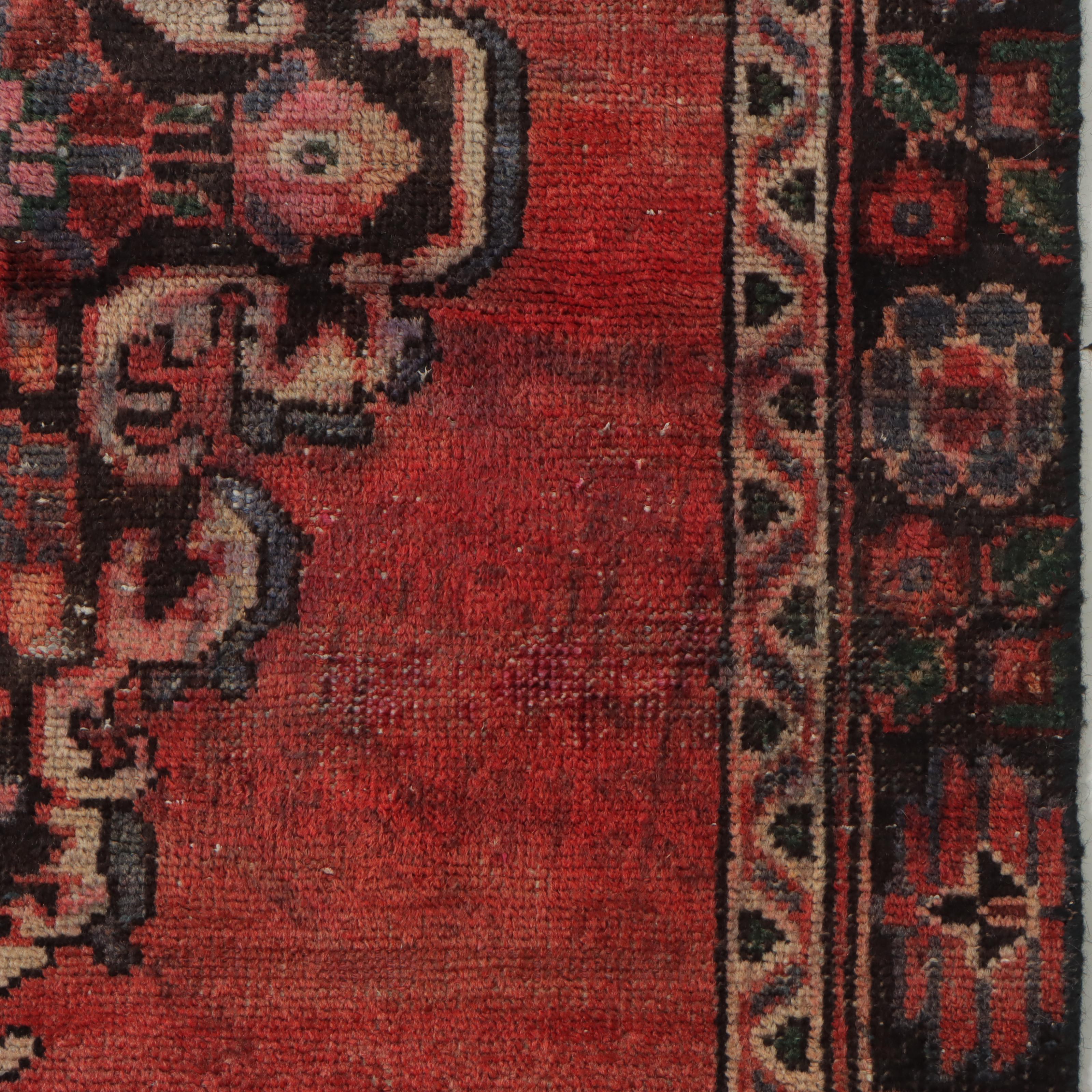 3'4 x 9'11 Hand-Knotted Persian Hamadan Carpet Runner Long Rug
