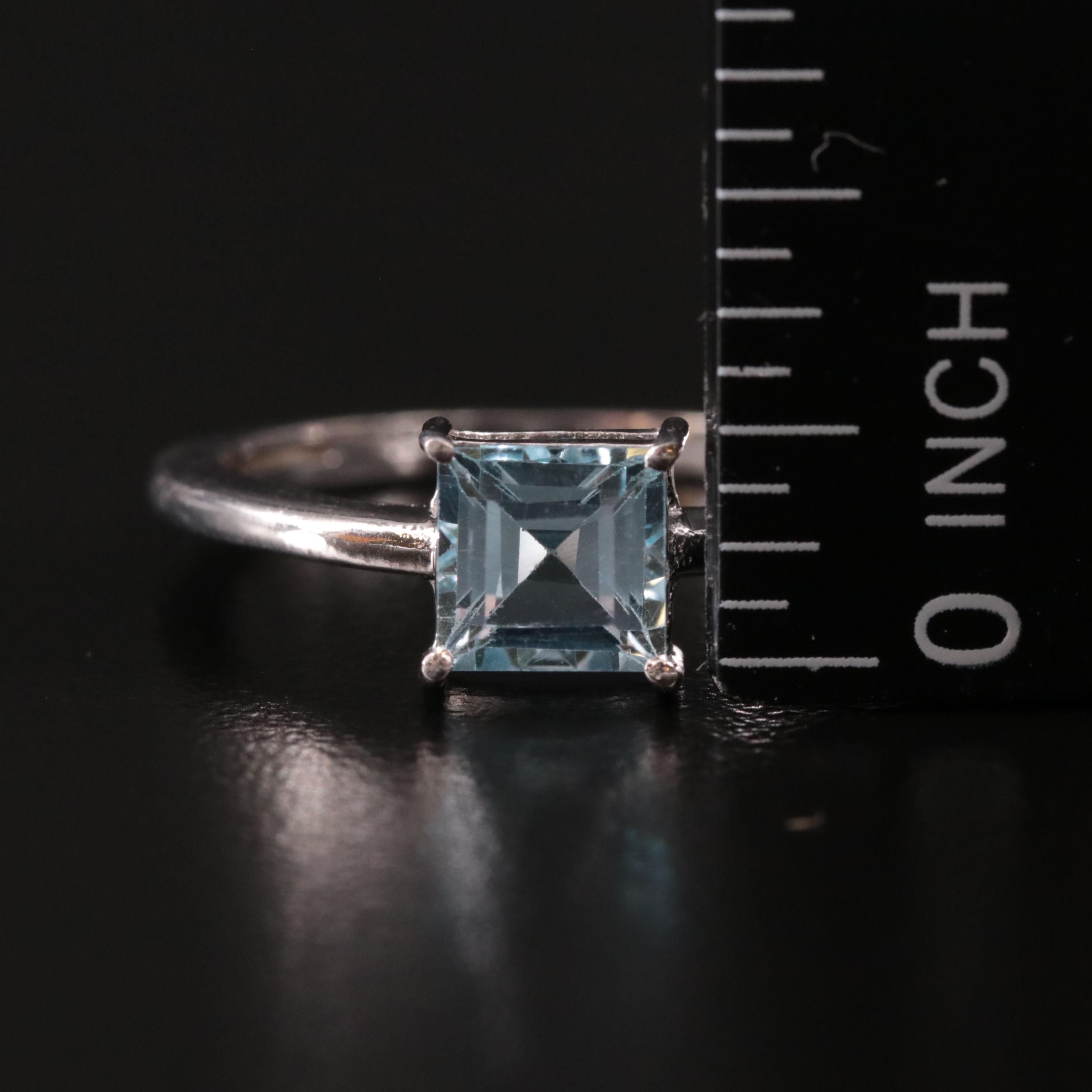 Sterling Blue Topaz Solitaire Ring