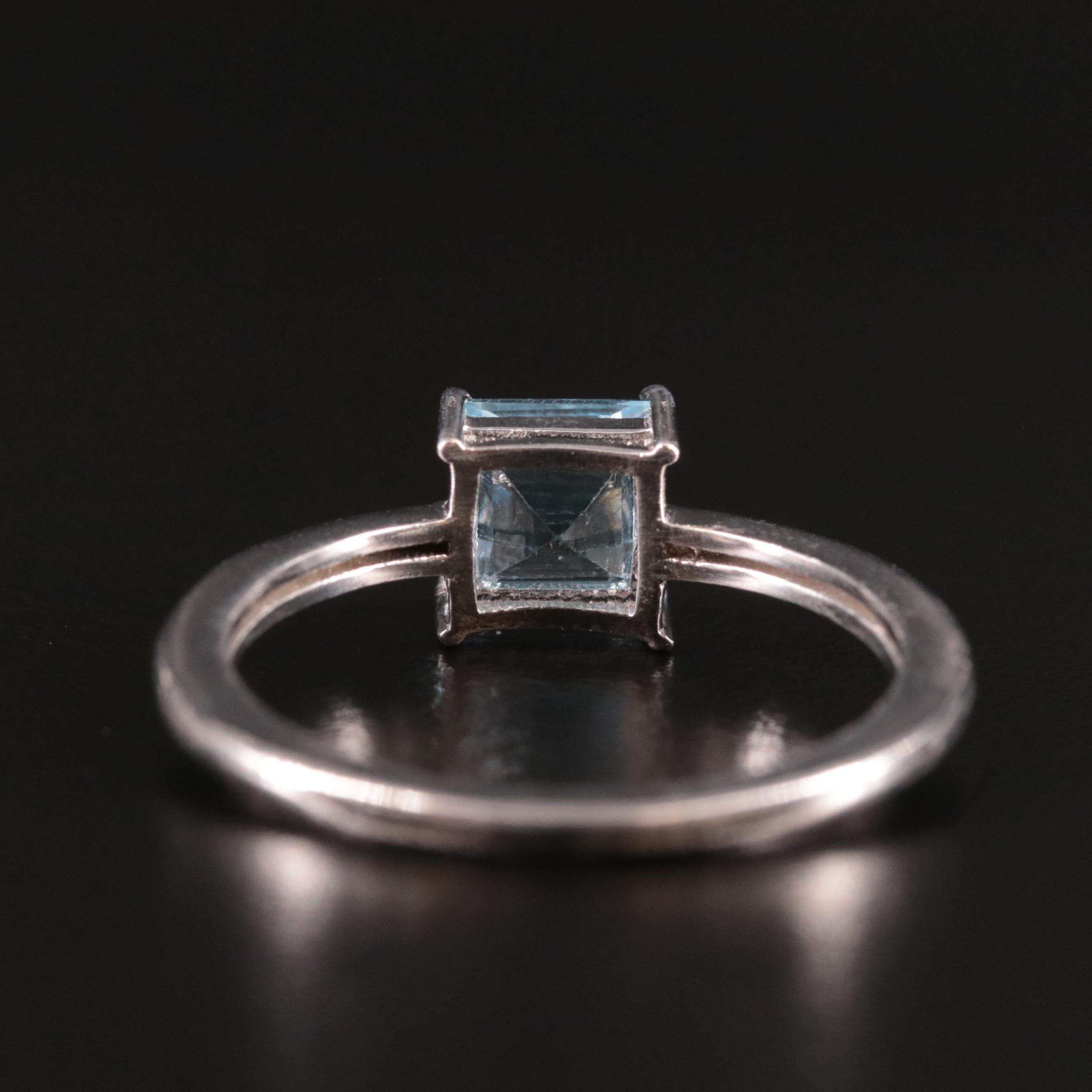 Sterling Blue Topaz Solitaire Ring