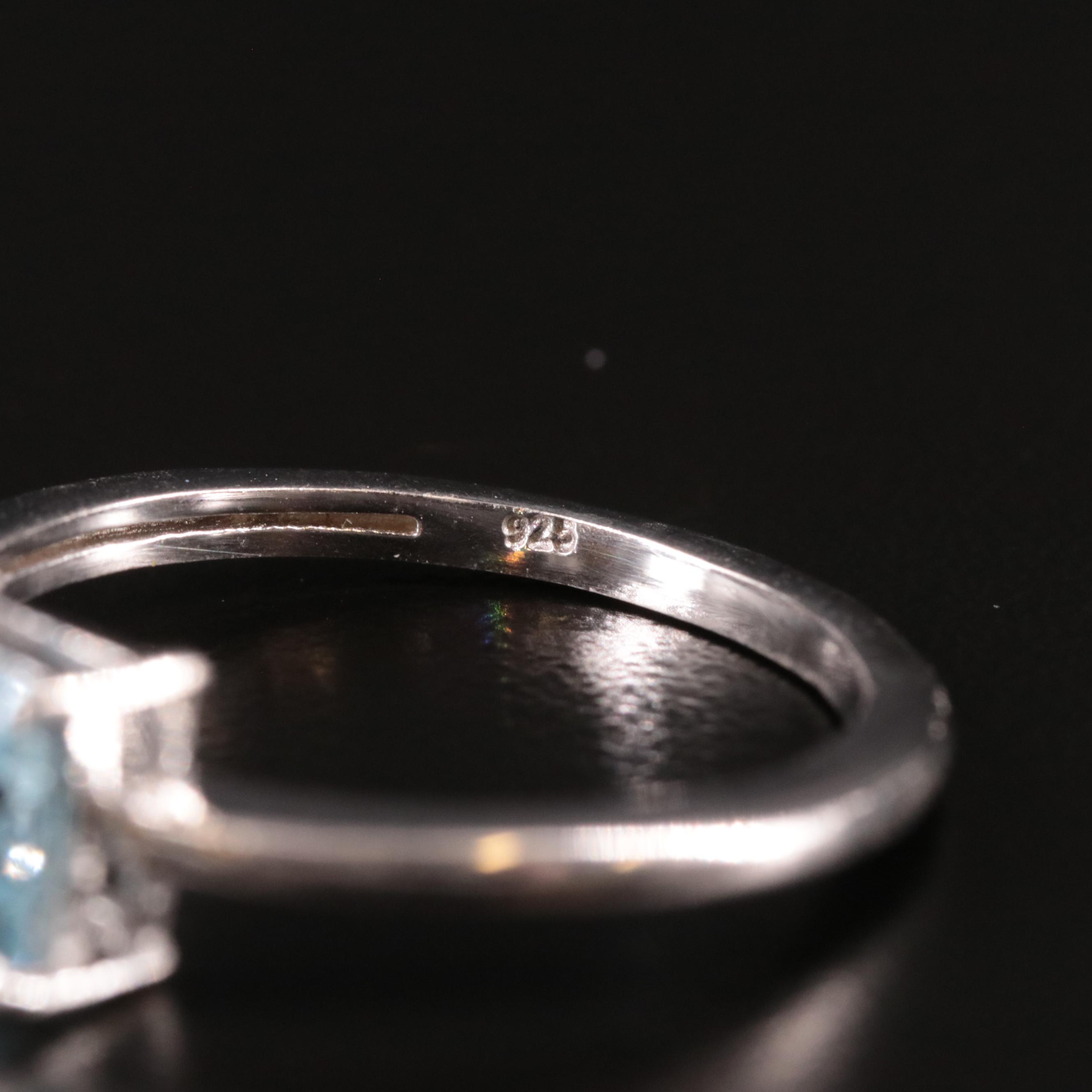 Sterling Blue Topaz Solitaire Ring