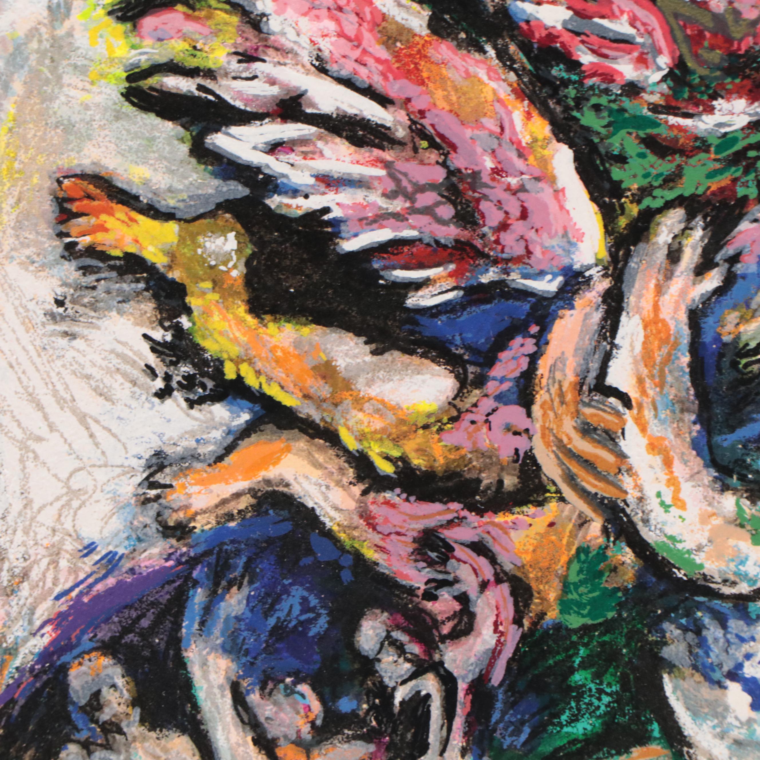 Dubi Arie Serigraph "The Struggle," 1996