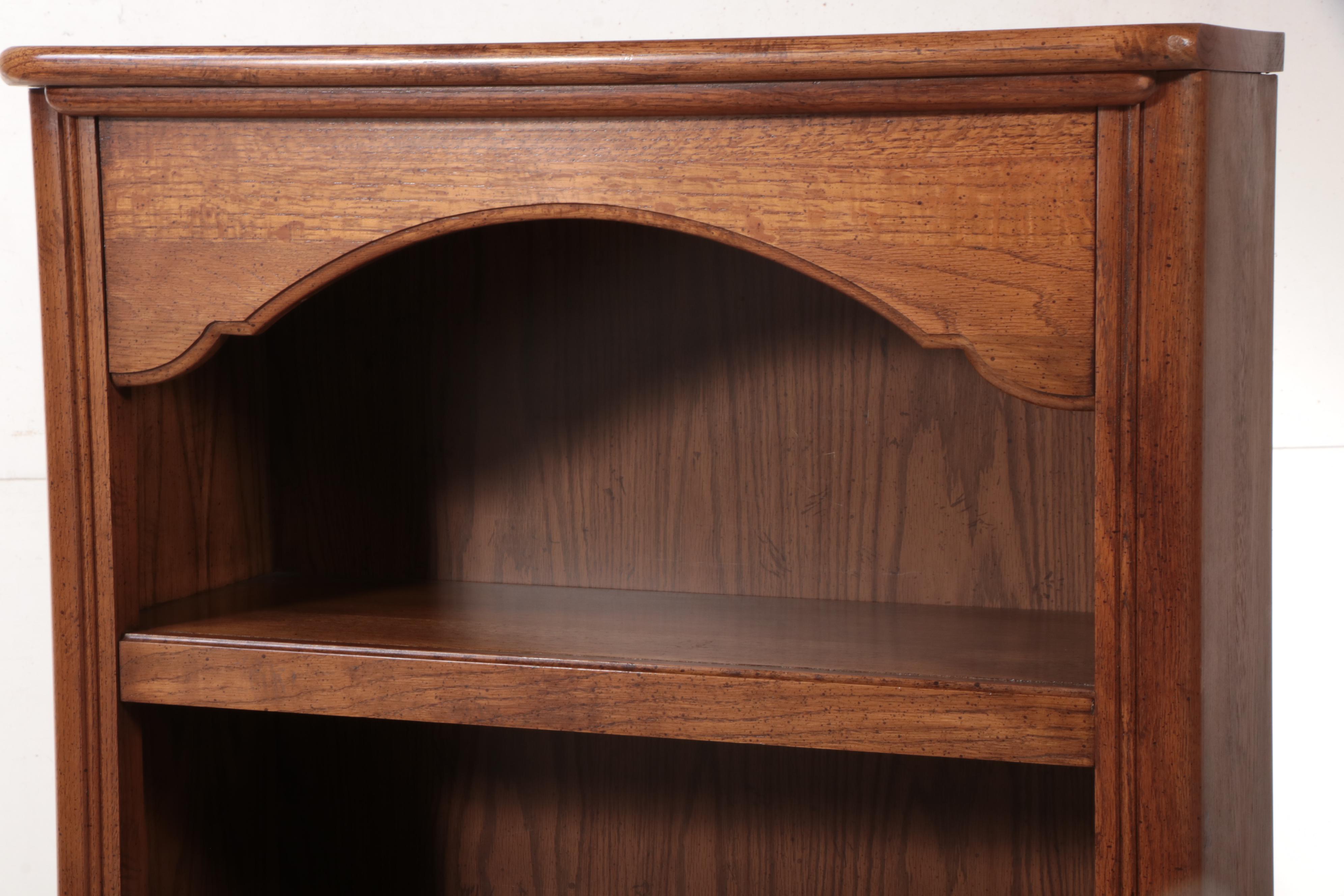 Dixie Furniture Oak Bookcase-on-Chest, Late 20th Century