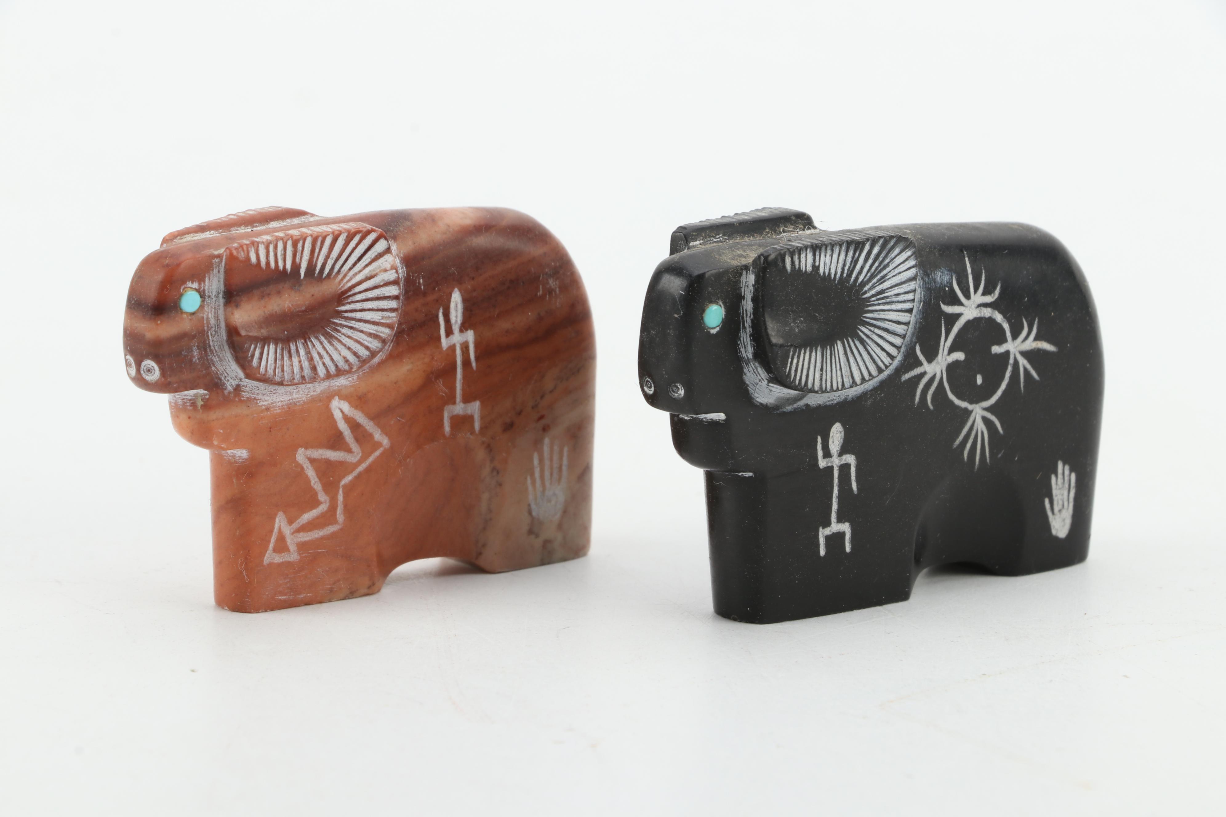 Zuni and Others Hand-Carved Fetish Soapstone, Jasper, Picasso Stone and More