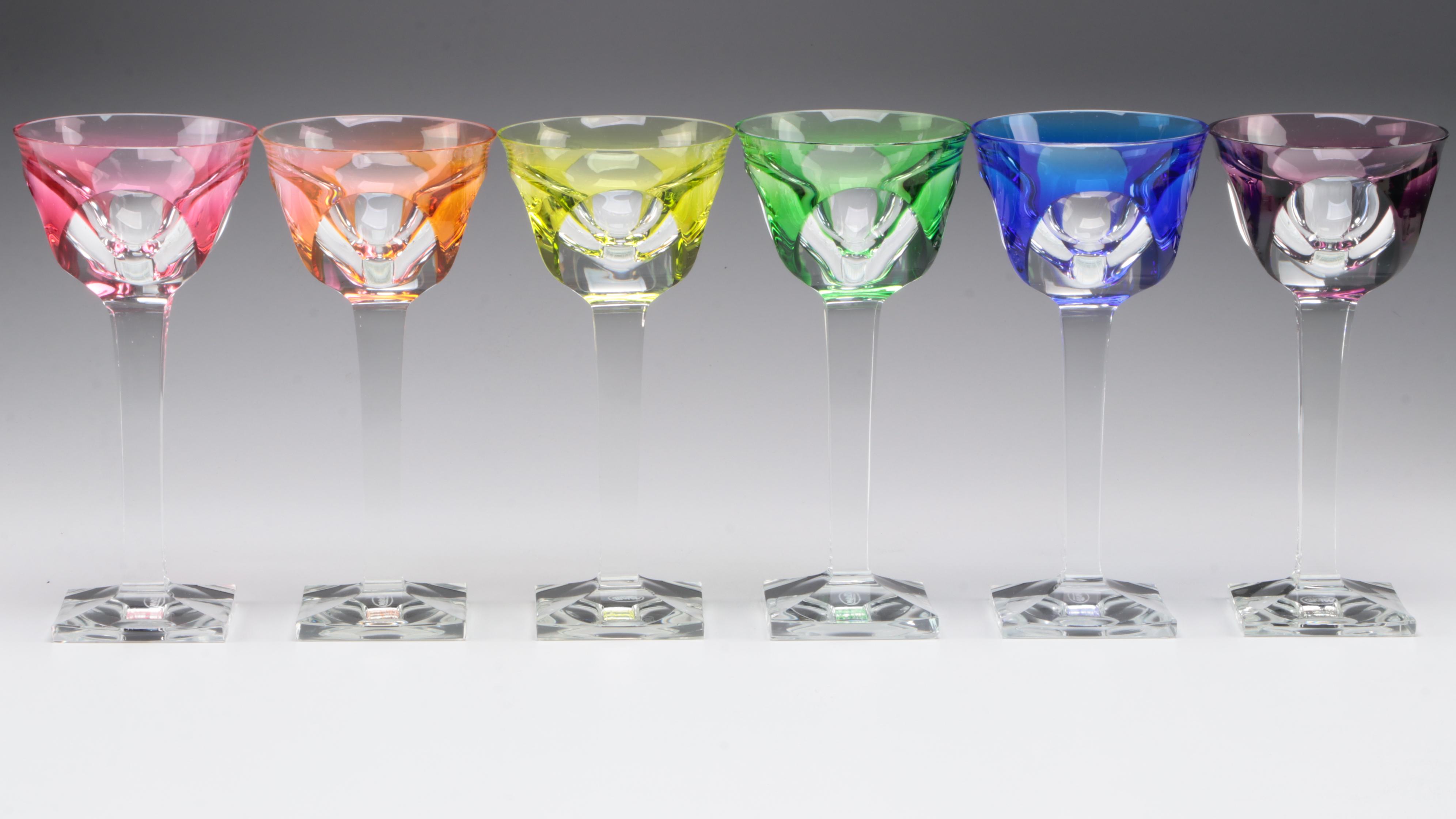 Moser "Bristol" Crystal Hock Wine Glasses