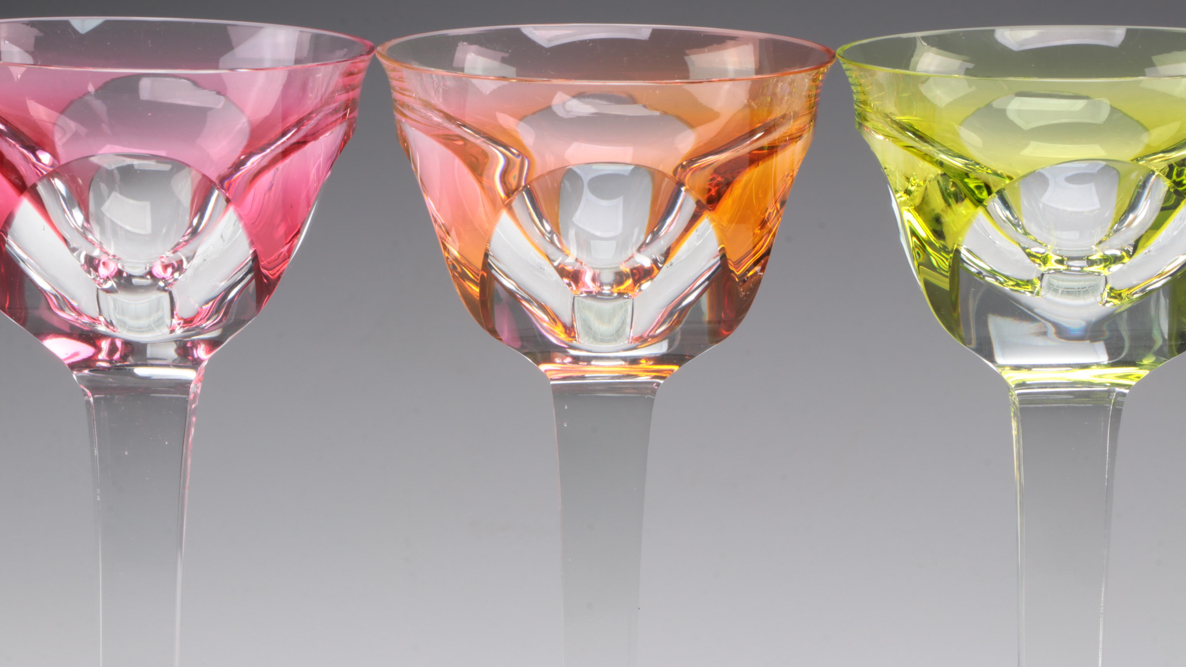 Moser "Bristol" Crystal Hock Wine Glasses