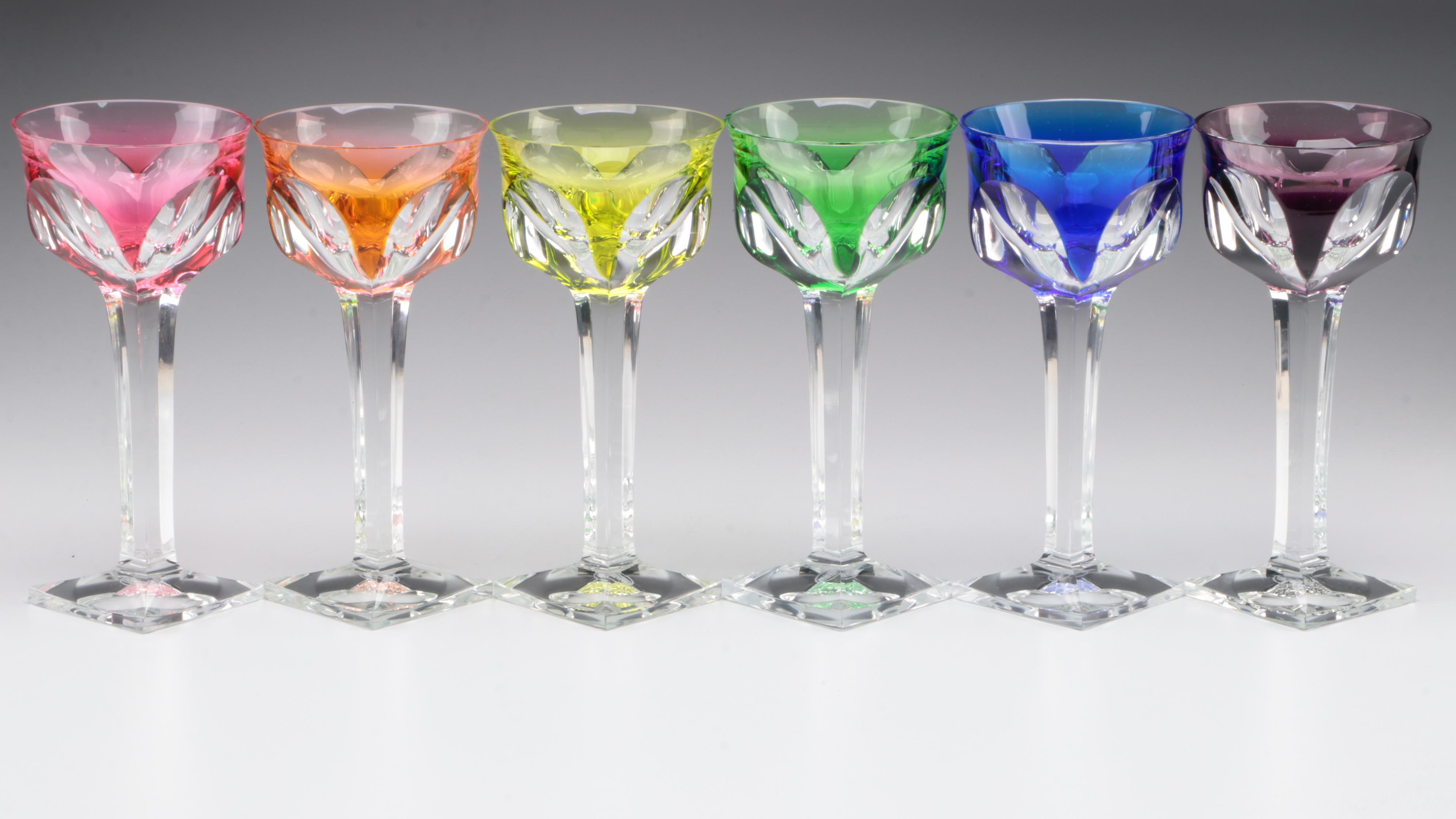 Moser "Bristol" Crystal Hock Wine Glasses