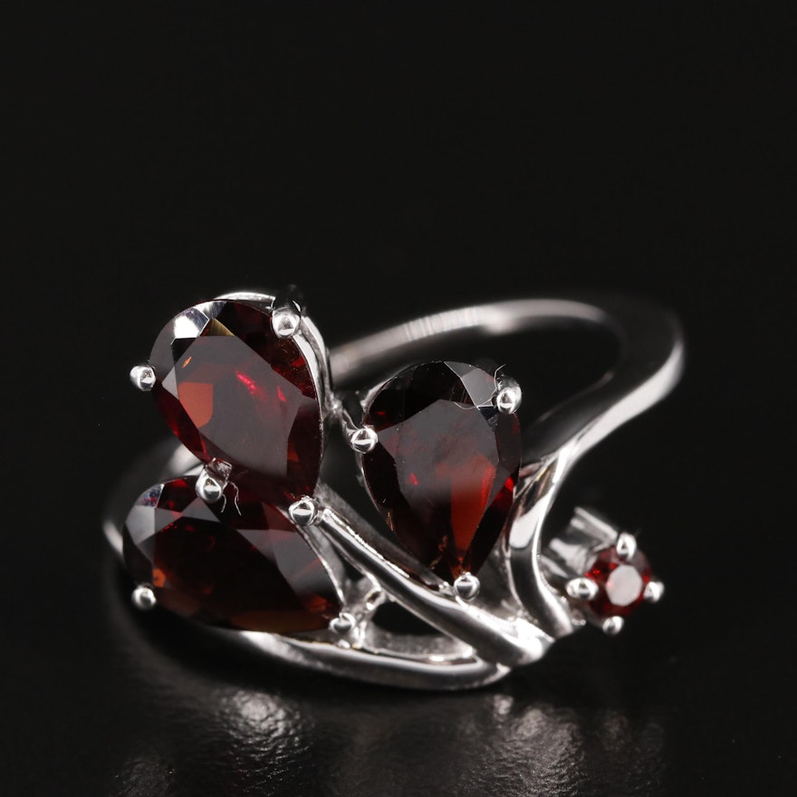 Sterling Garnet Spray Ring