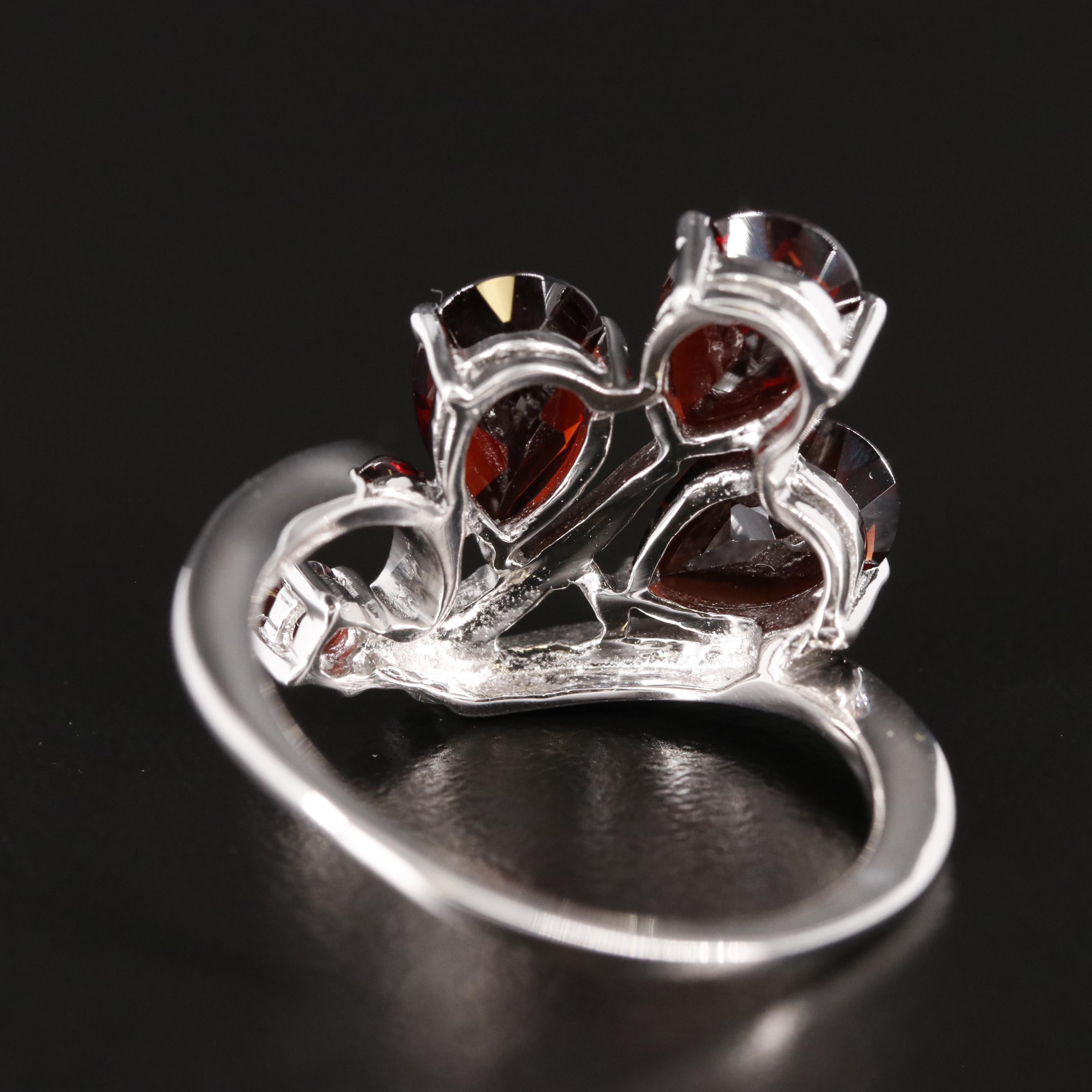 Sterling Garnet Spray Ring