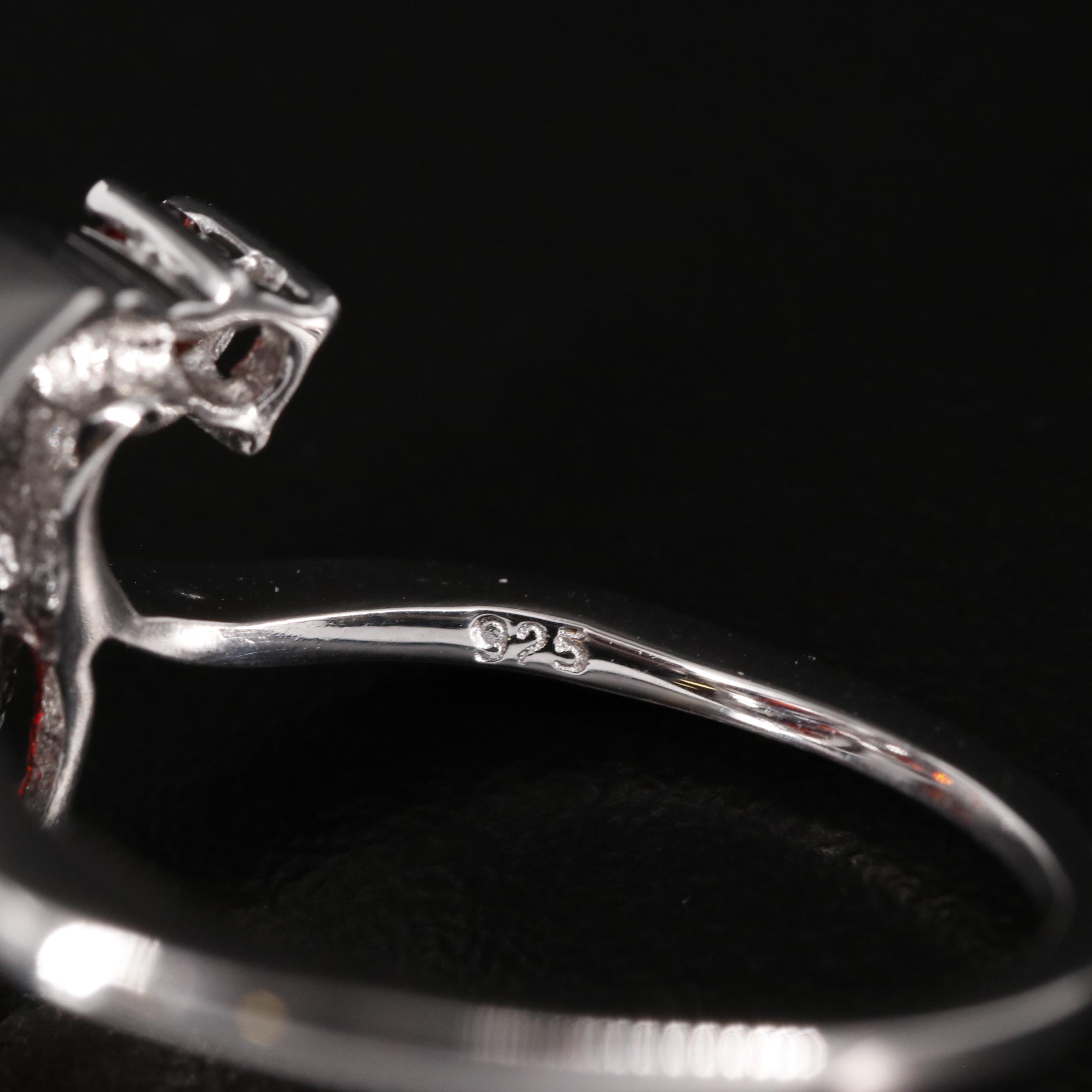 Sterling Garnet Spray Ring