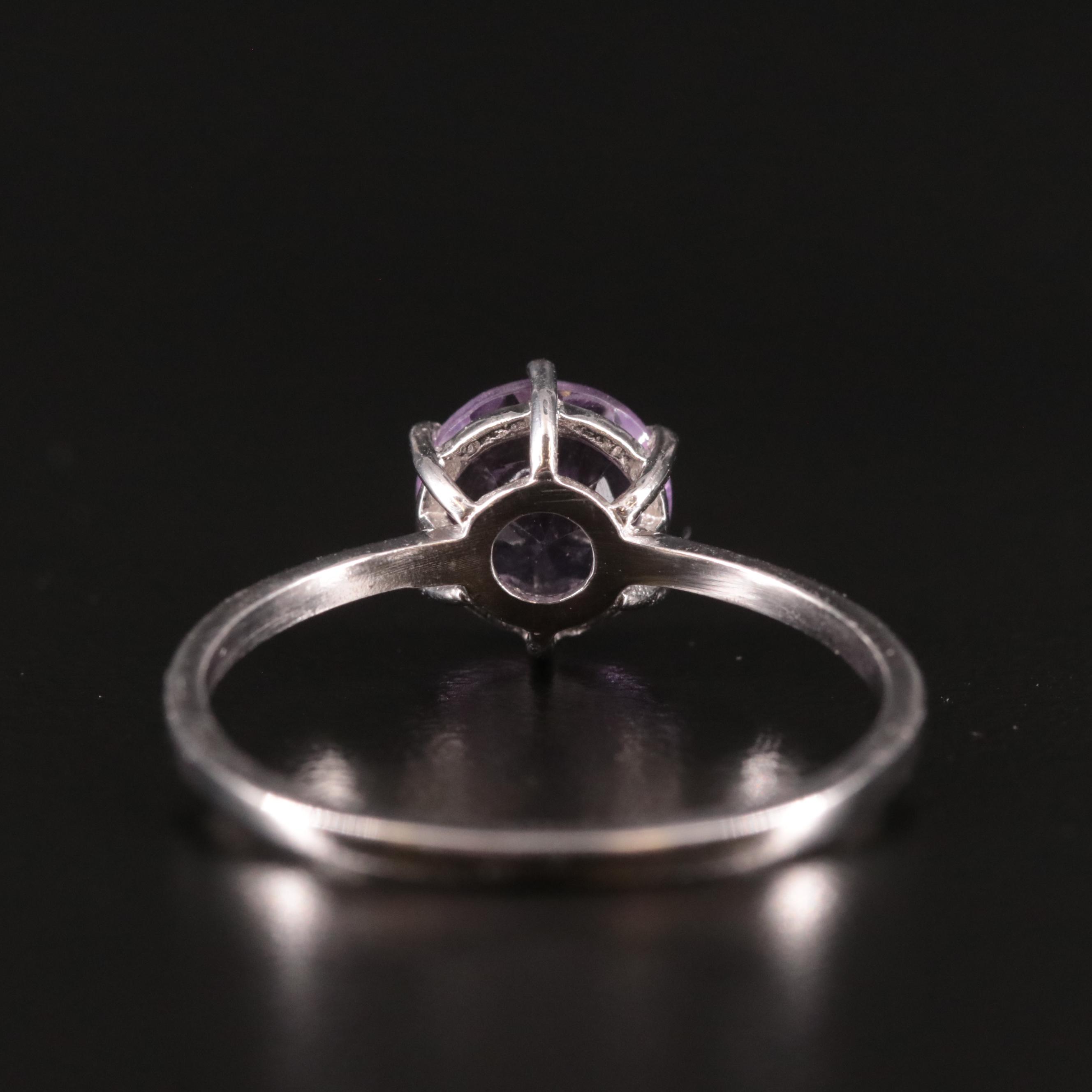 Sterling Amethyst Solitaire Ring