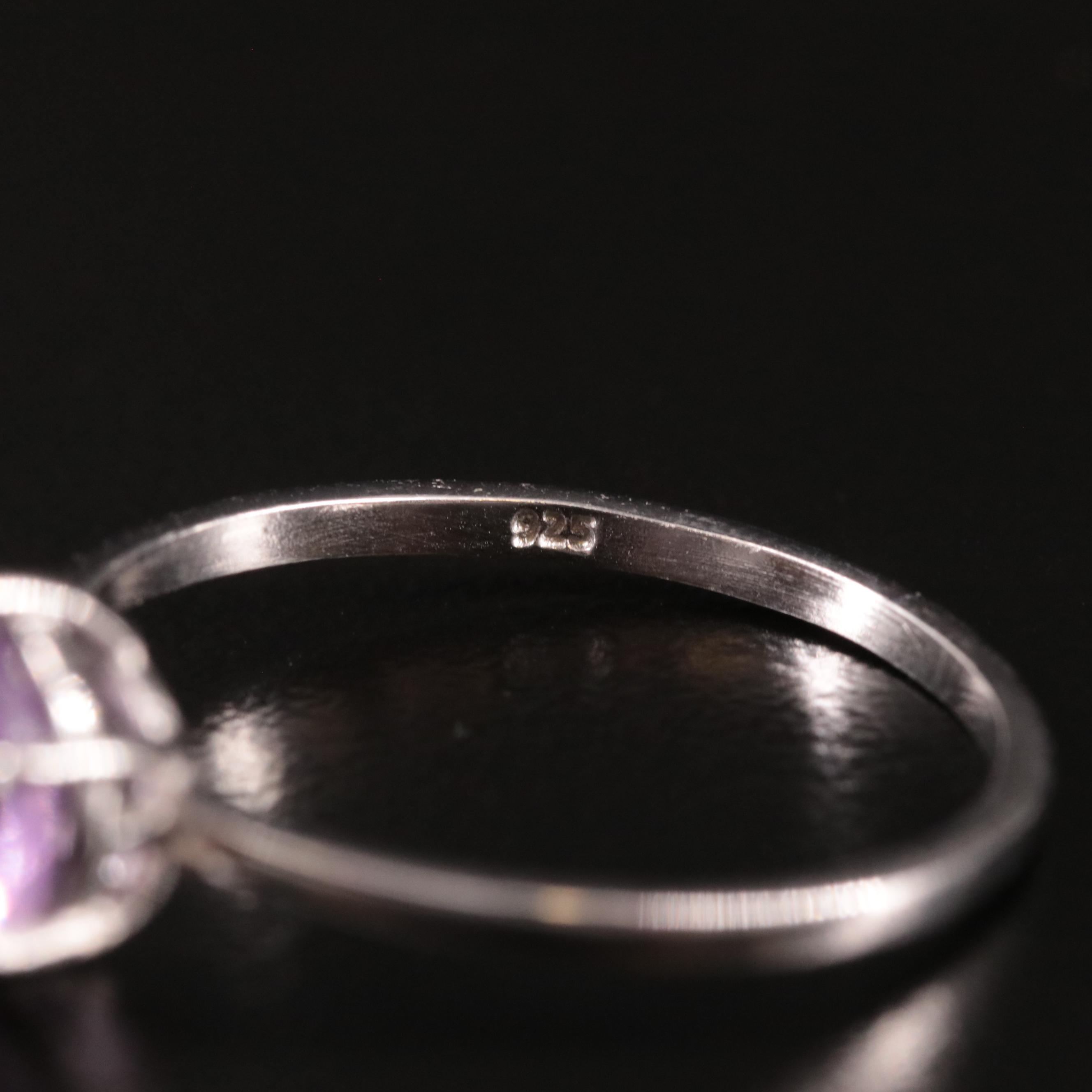 Sterling Amethyst Solitaire Ring
