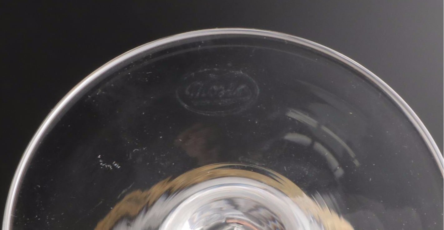 Moser "Splendid" 24K Gold and Crystal Martini Glasses