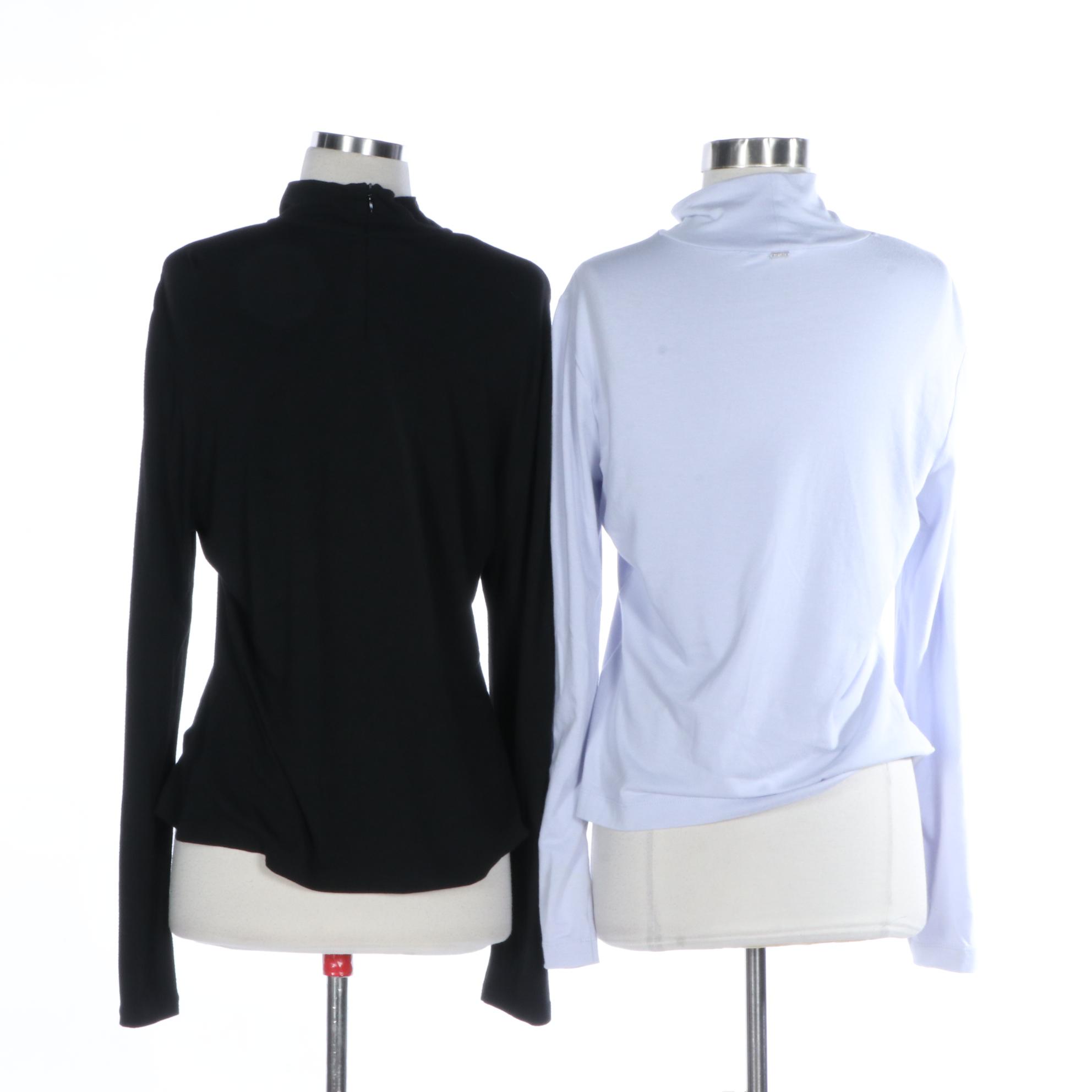 St. John Mock Turtleneck Long Sleeve Tops