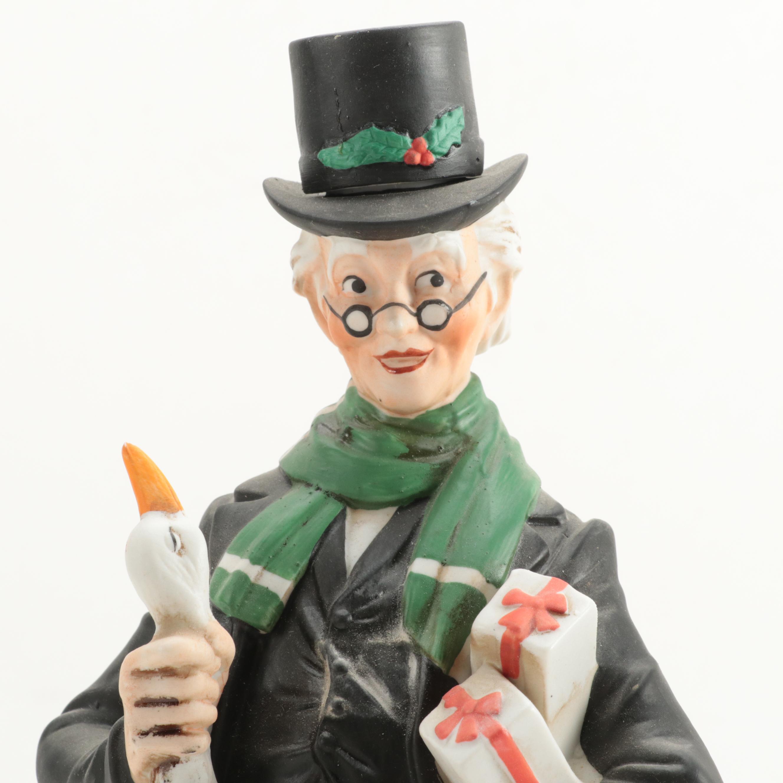 Sky Country Ebenezer Scrooge and Bob Crachit Ceramic Whiskey Decanters