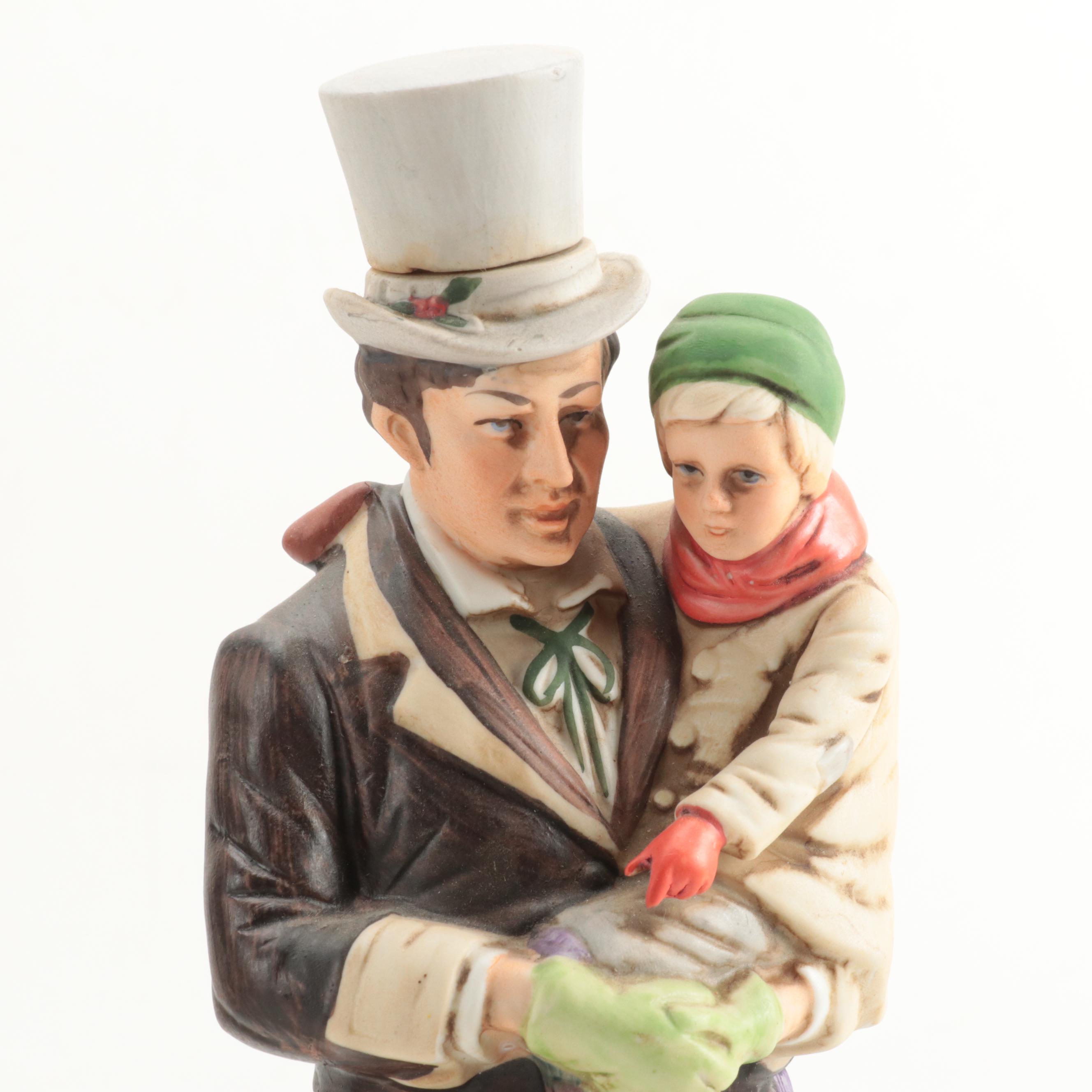 Sky Country Ebenezer Scrooge and Bob Crachit Ceramic Whiskey Decanters
