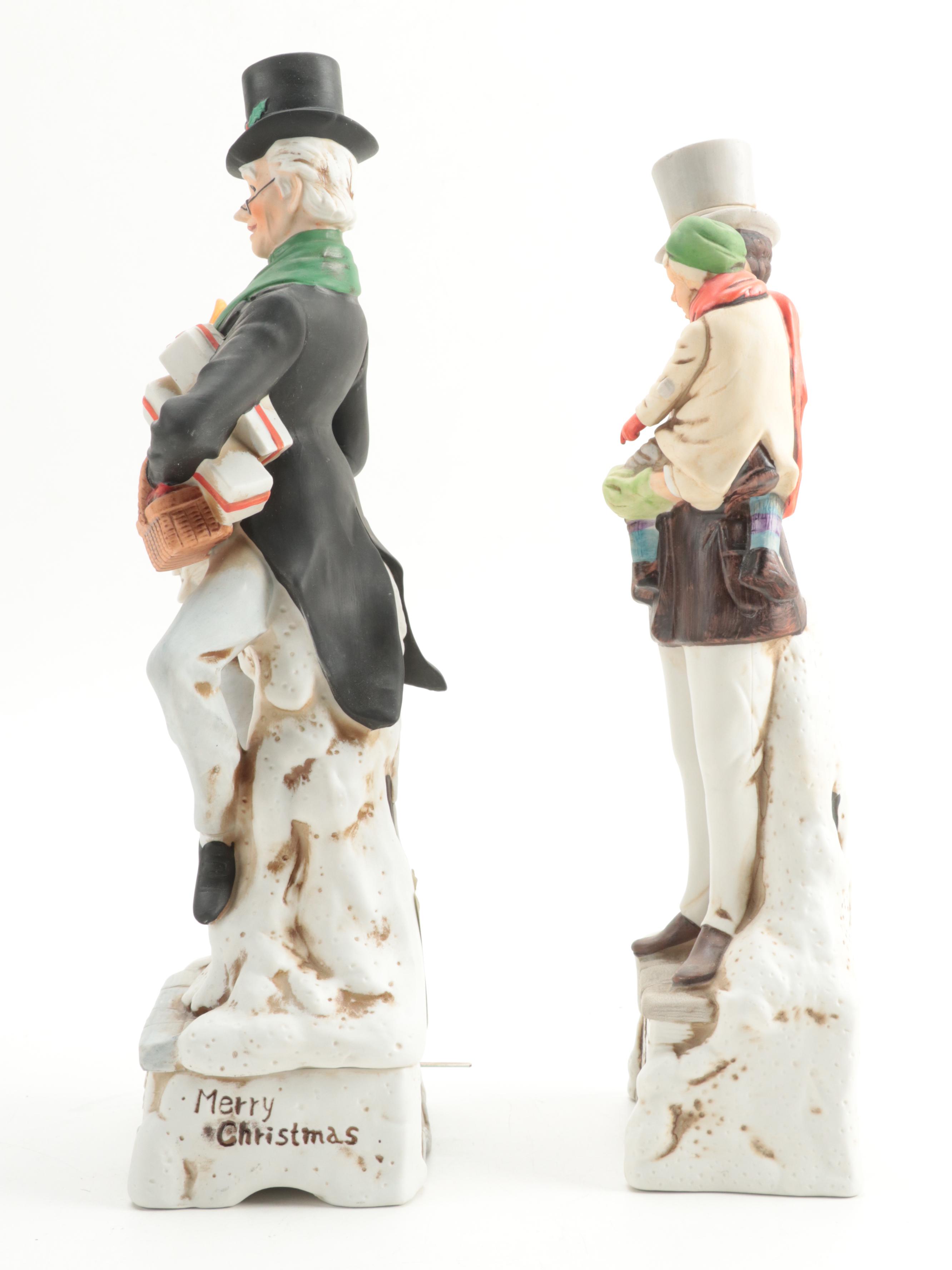 Sky Country Ebenezer Scrooge and Bob Crachit Ceramic Whiskey Decanters