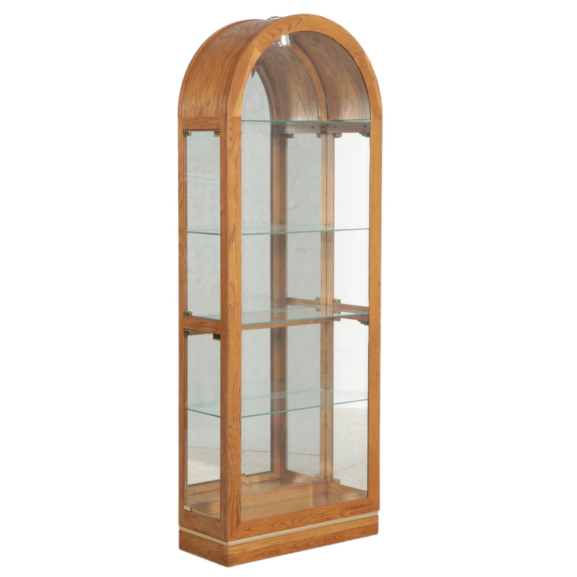 Oak Illuminated Curio Cabinet, Late 20th to 21st Century