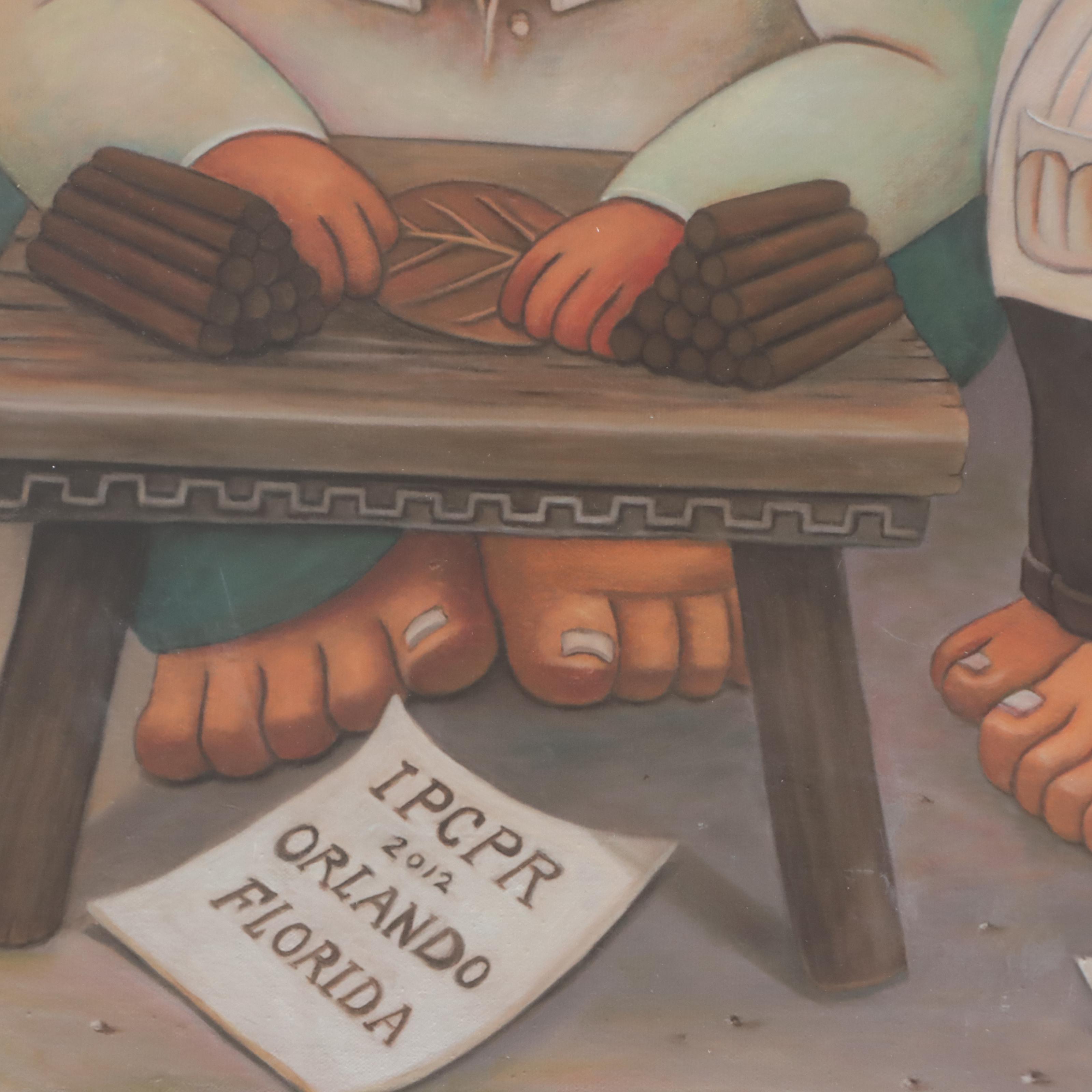 Alberto Godoy Giclée of People Smoking Cigars