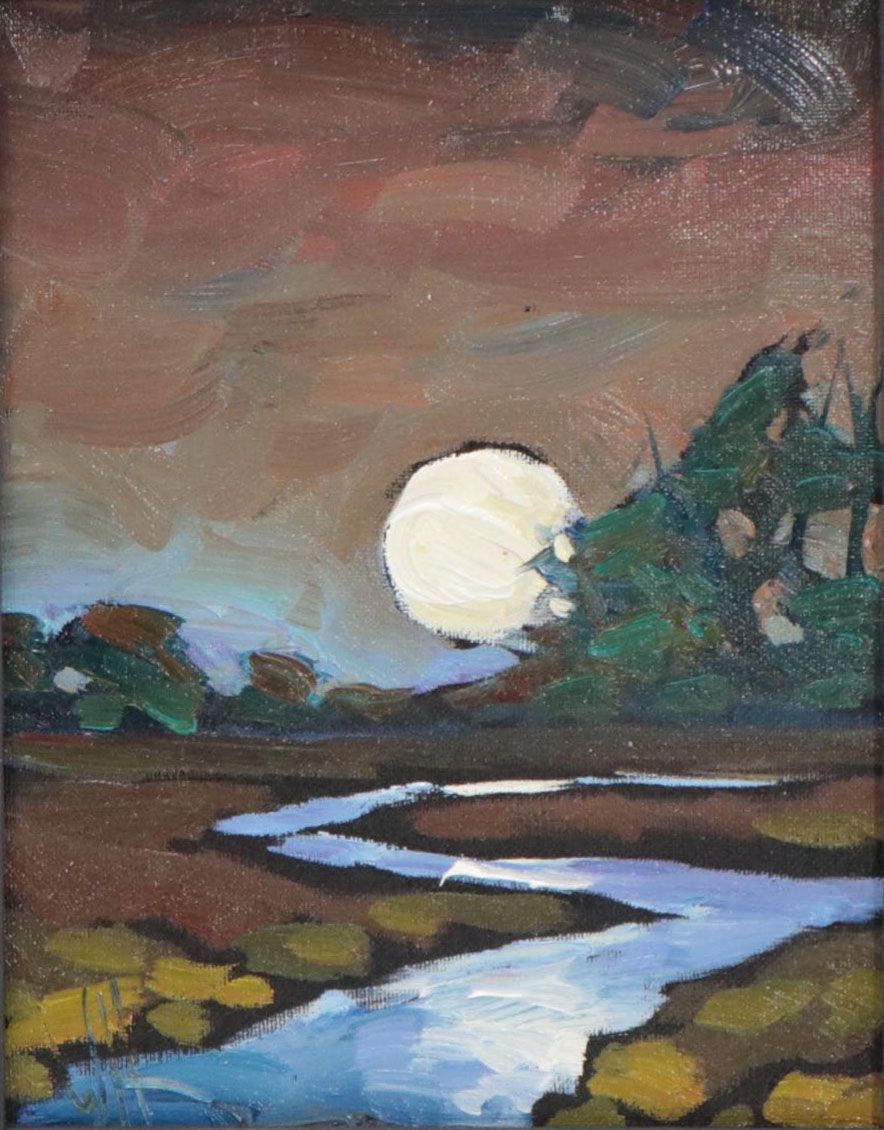 William Hawkins Nocturne Landscape Oil Painting, 2023