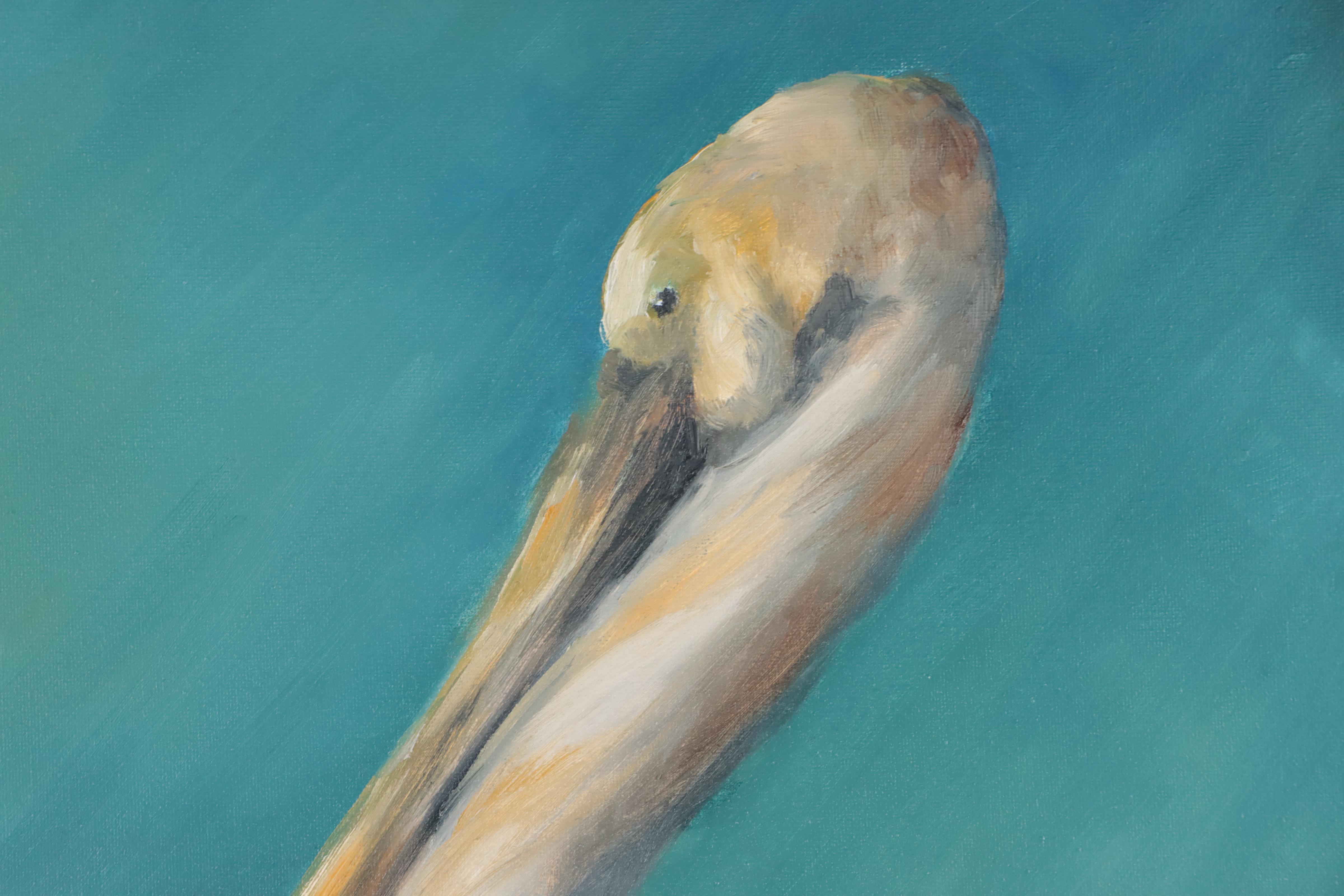 Russell A. Weatherford Oil Painting of Pelican