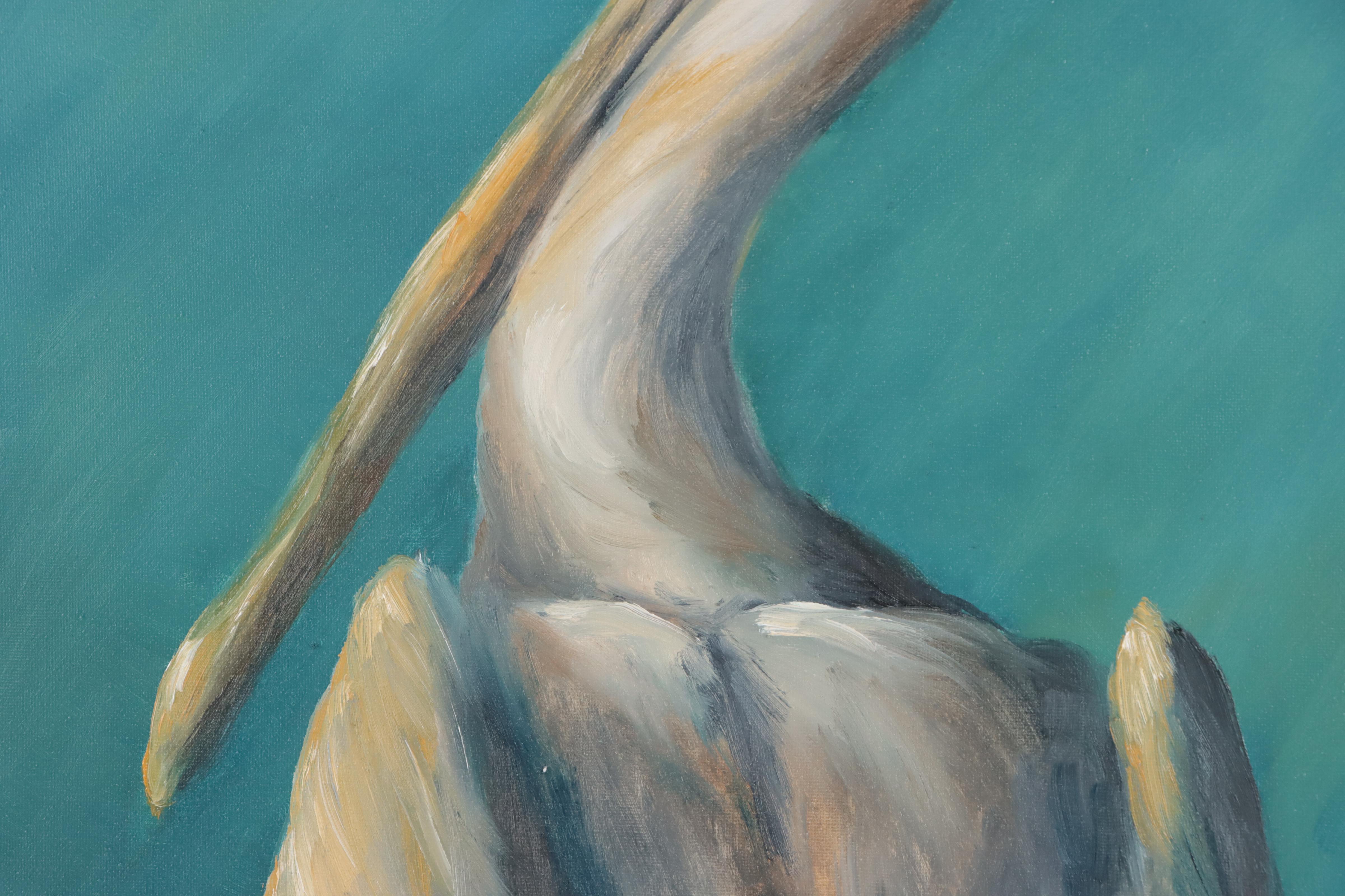 Russell A. Weatherford Oil Painting of Pelican