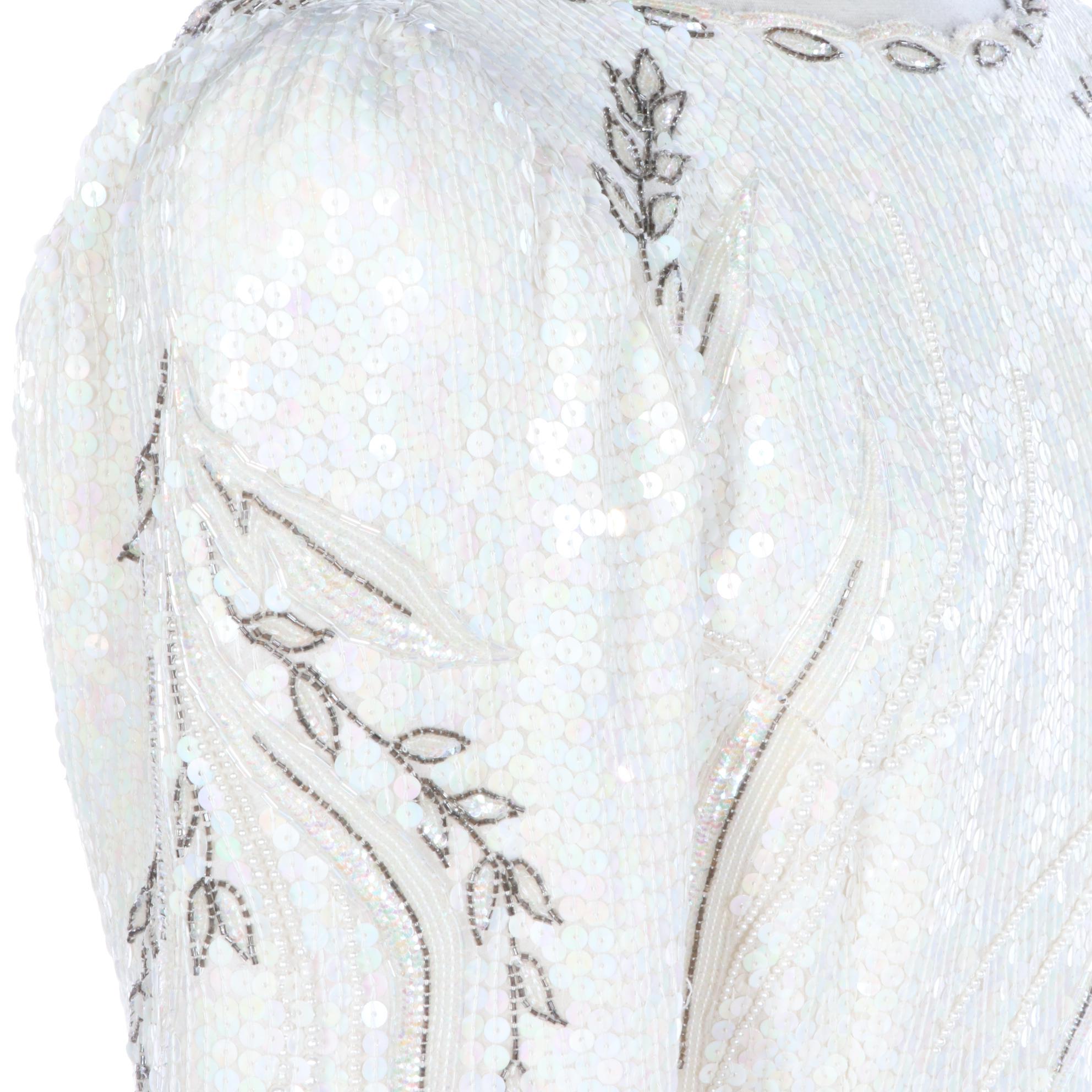 Ritché Couture Originale Formal Sequin Dress With Puffed Long Sleeves