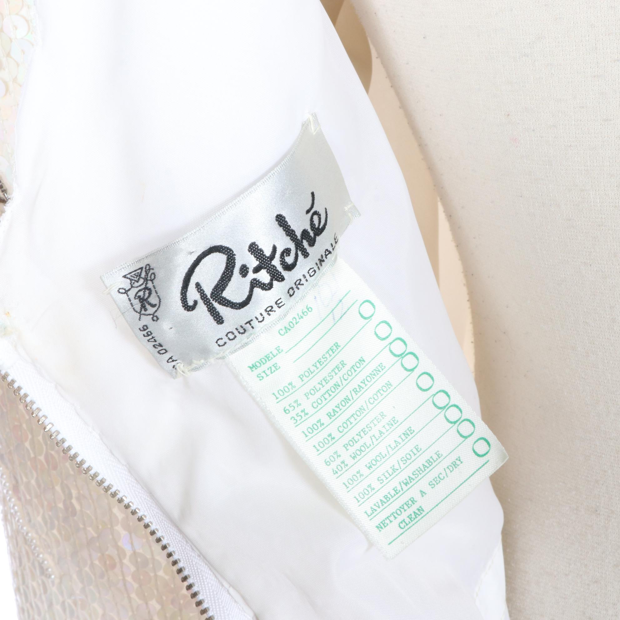 Ritché Couture Originale Formal Sequin Dress With Puffed Long Sleeves