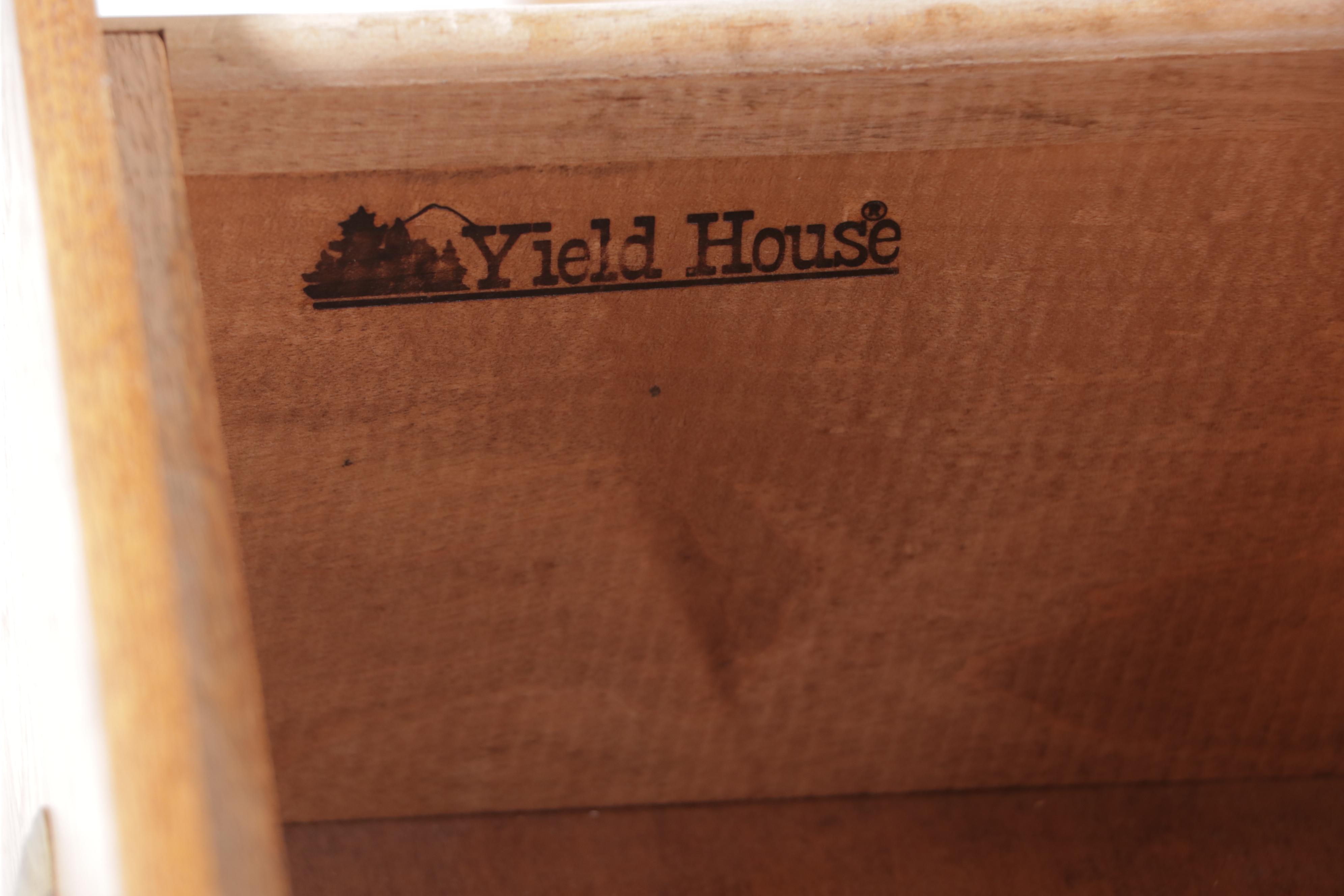 Pair of Yield House Federal Style Oak Three-Drawer Bedside Chests