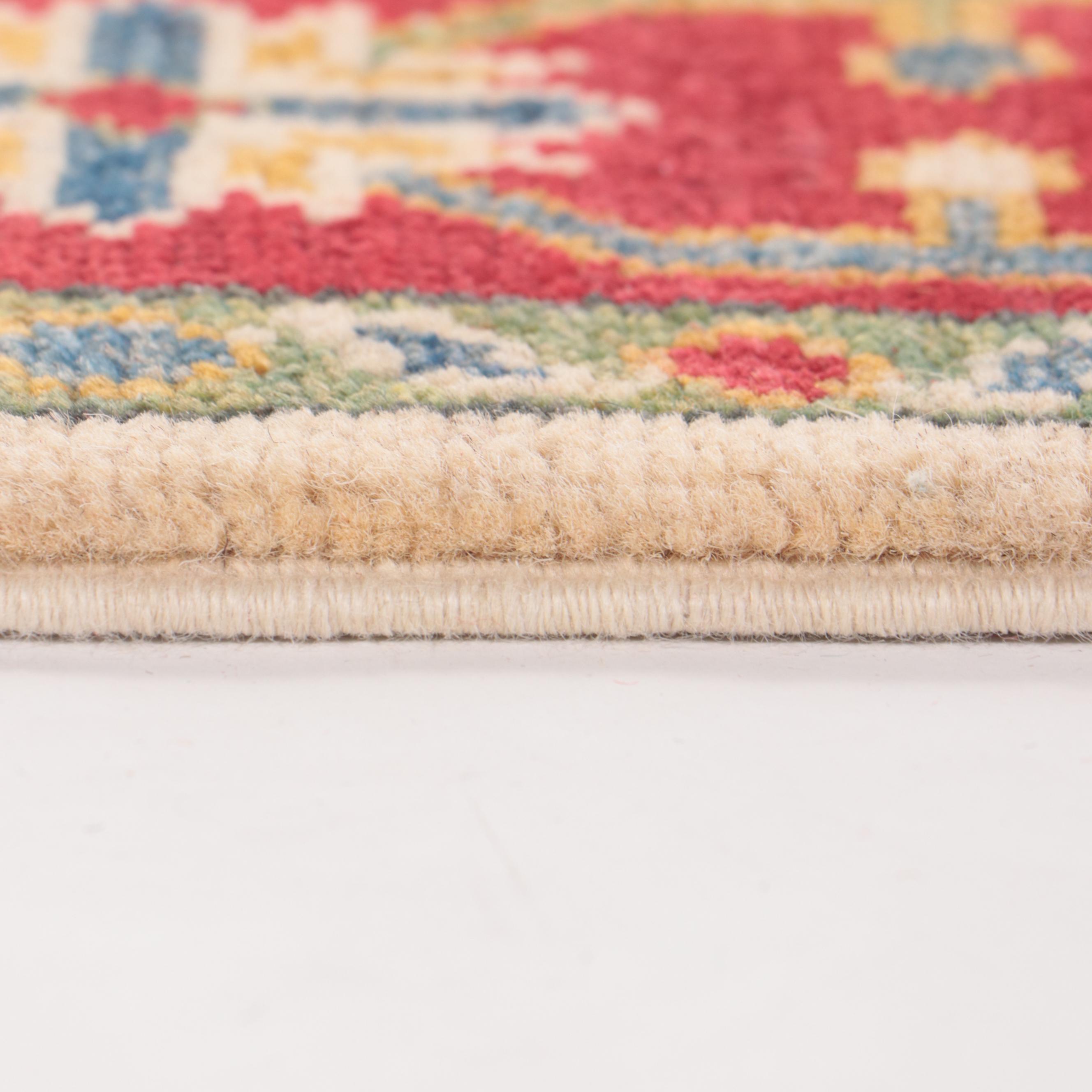 4' x 6'1 Hand-Knotted Pakistani Kazak-Style Area Rug