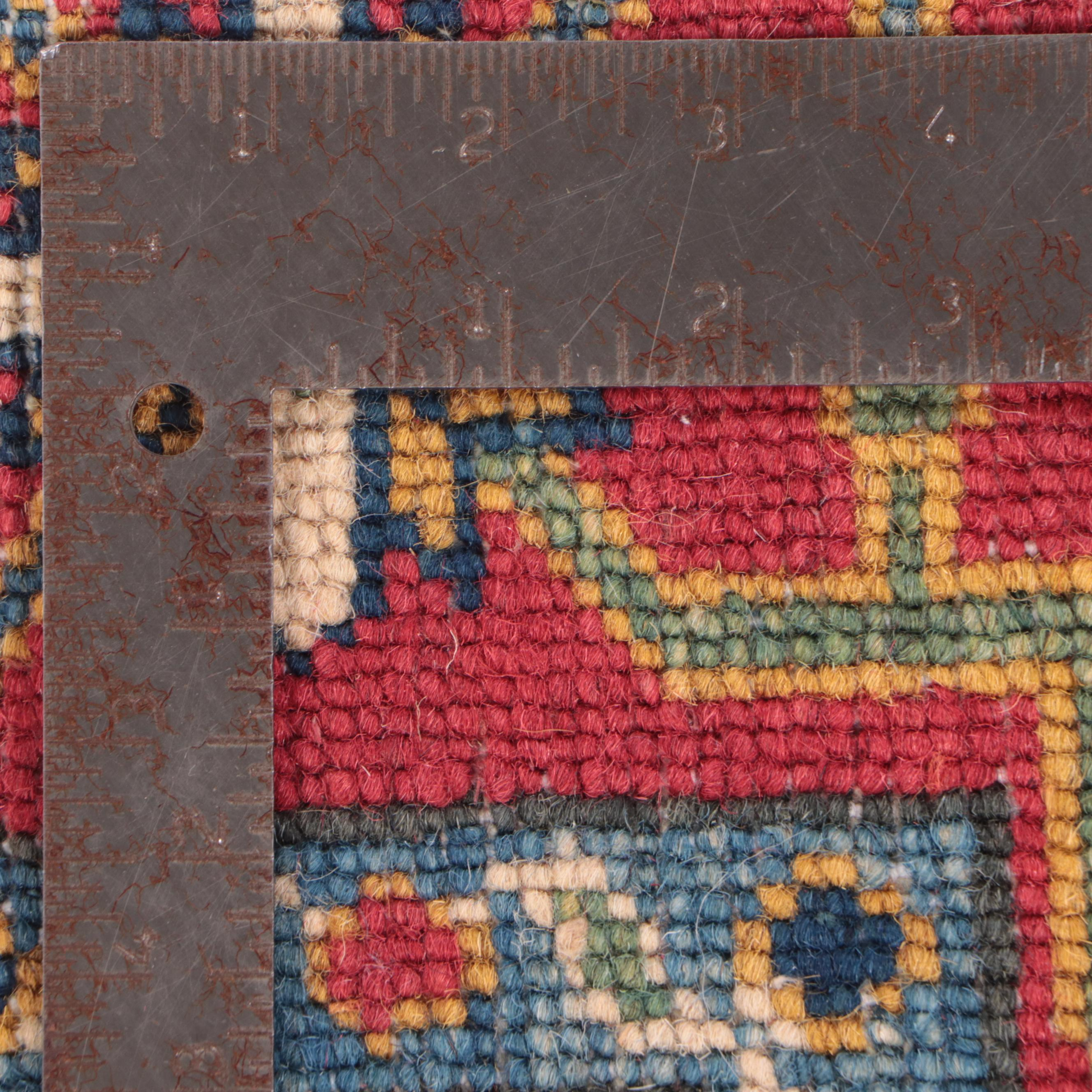 4' x 6'1 Hand-Knotted Pakistani Kazak-Style Area Rug