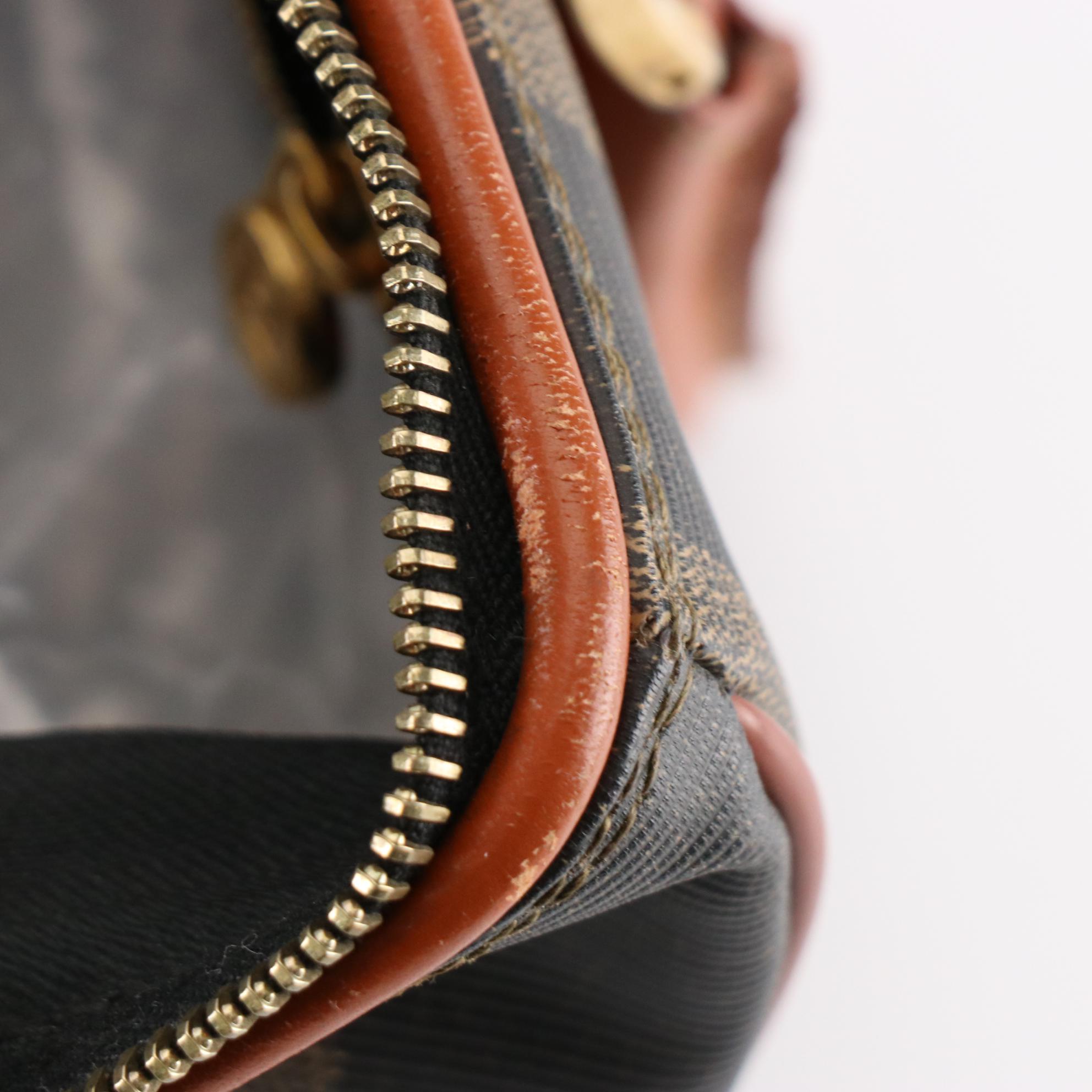 Fendi Boston Bag in Pequin Stripe Coated Canvas and Leather