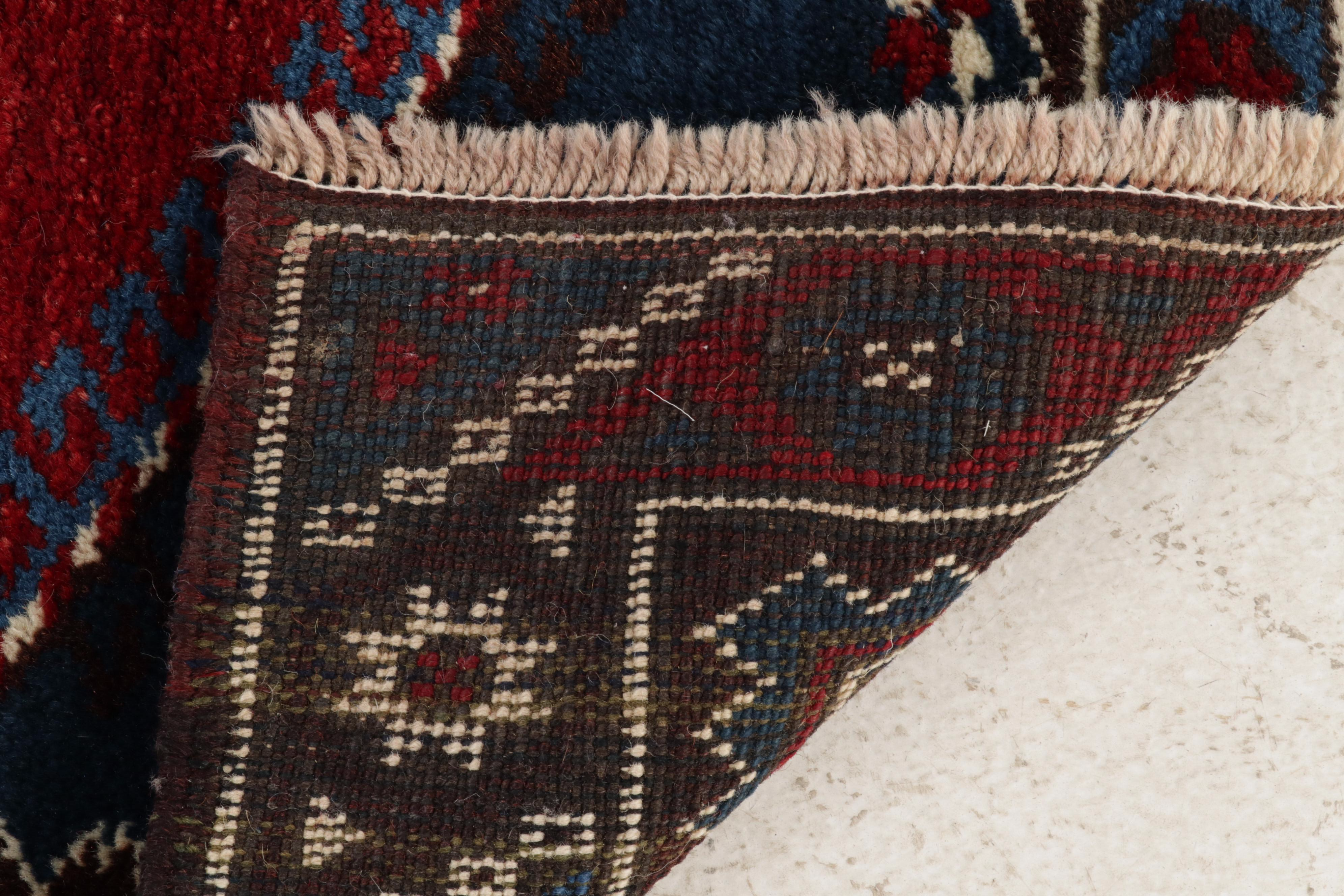 2'8 x 4'8 Hand-Knotted Turkish Kurdish Village Accent Rug, 1990s