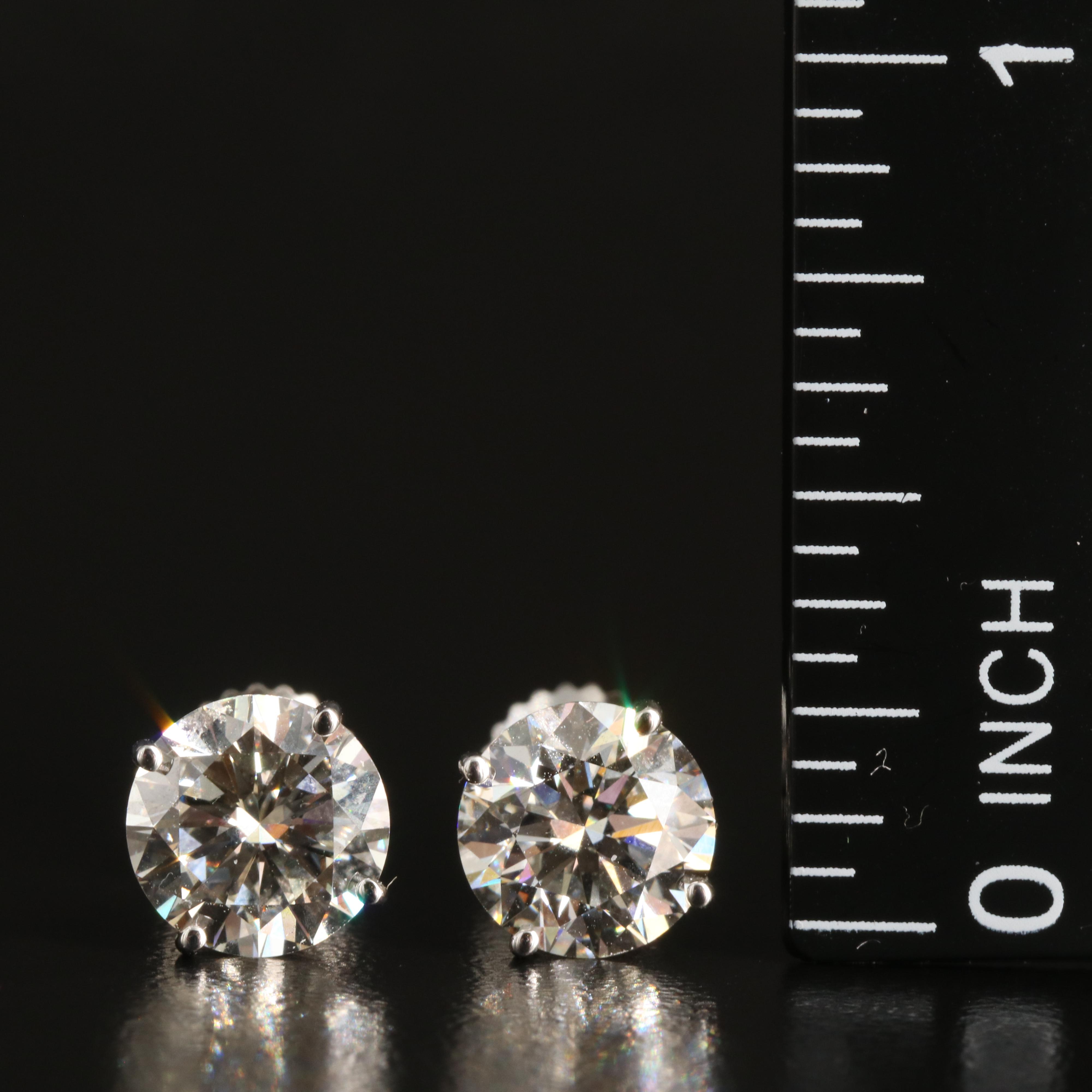Platinum 3.26 CTW Lab Grown Diamond Stud Earrings