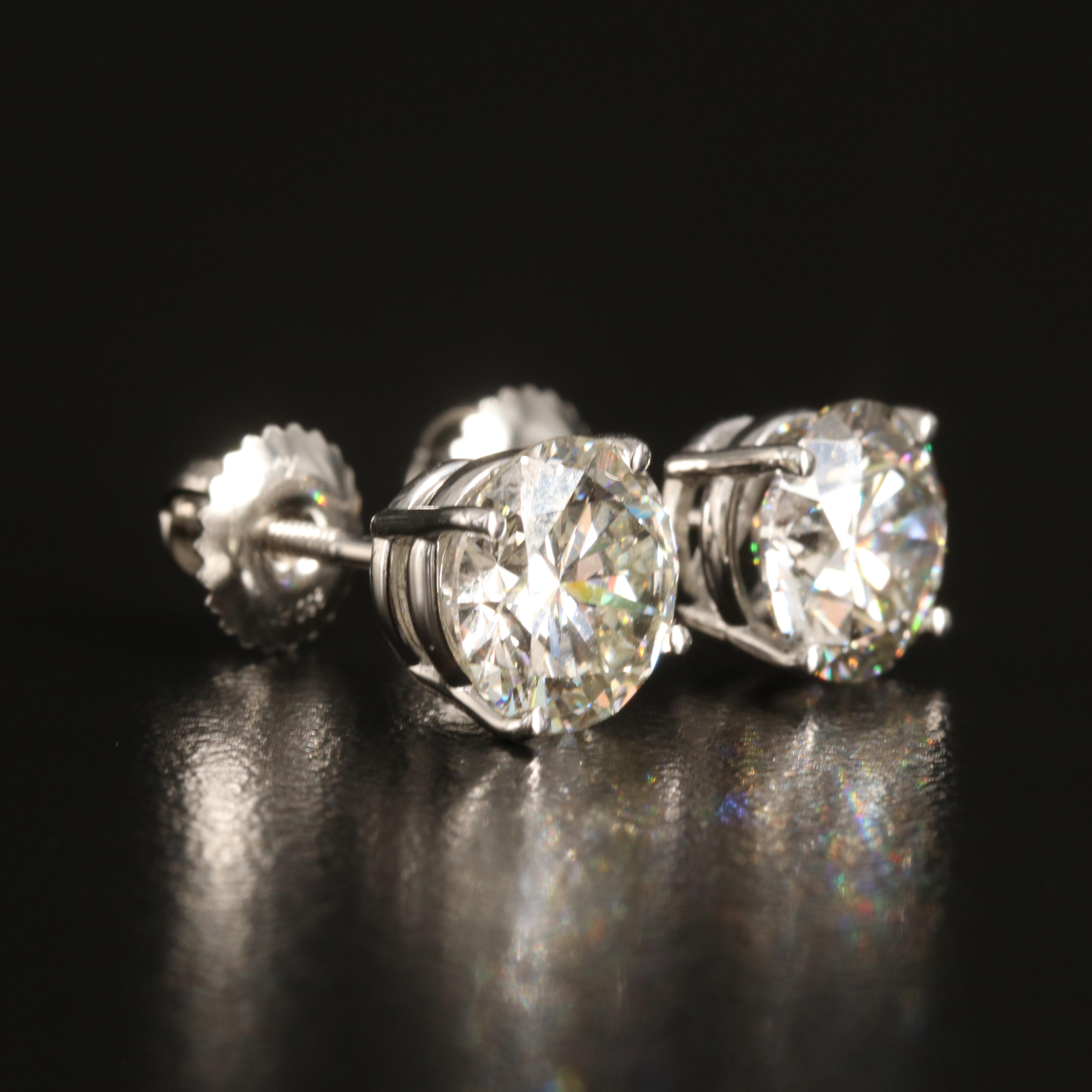Platinum 3.26 CTW Lab Grown Diamond Stud Earrings